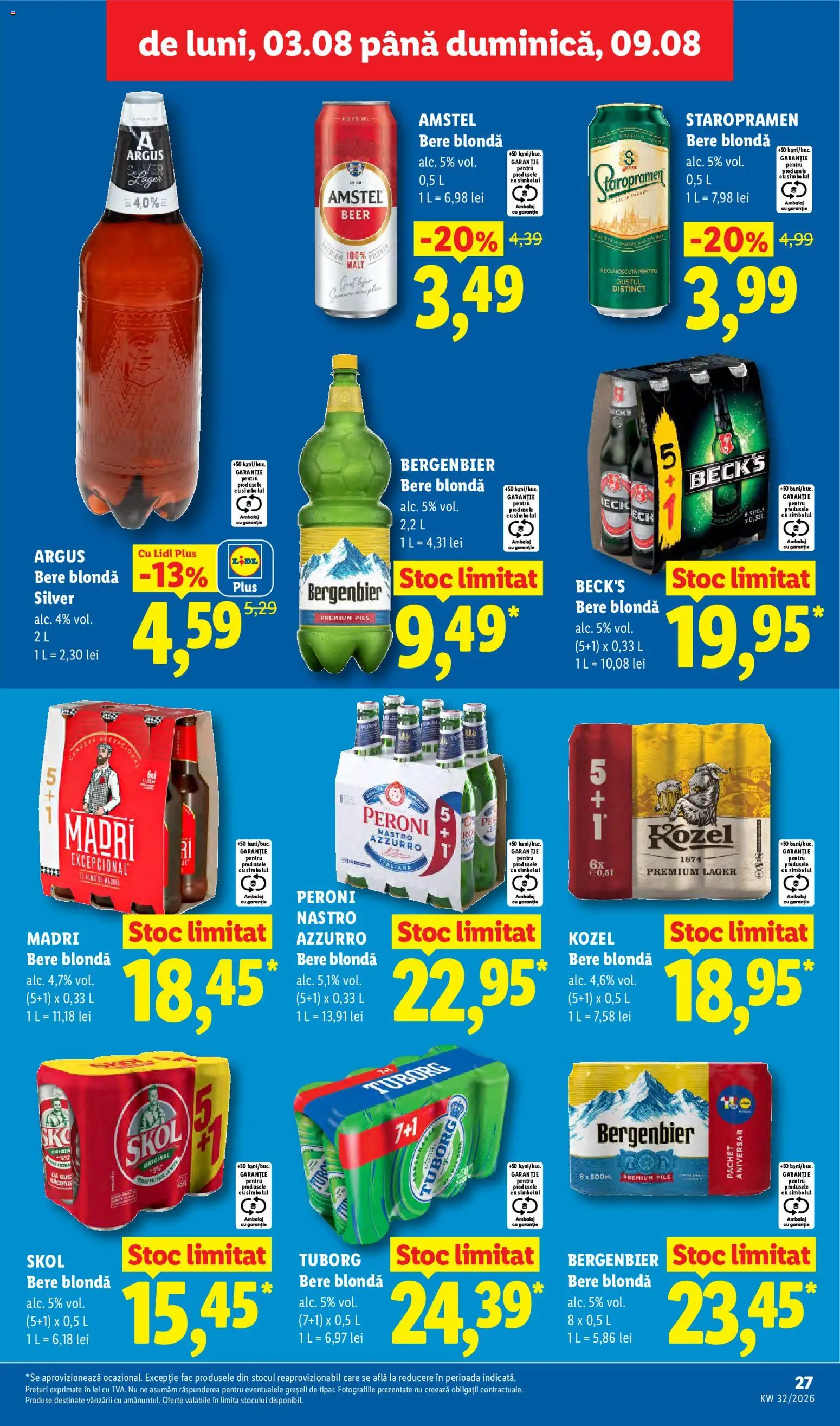 Catalog LIDL 3 - 8 August 2026 | Pagina 27 | Produse: Bere, Plastik Kulübe