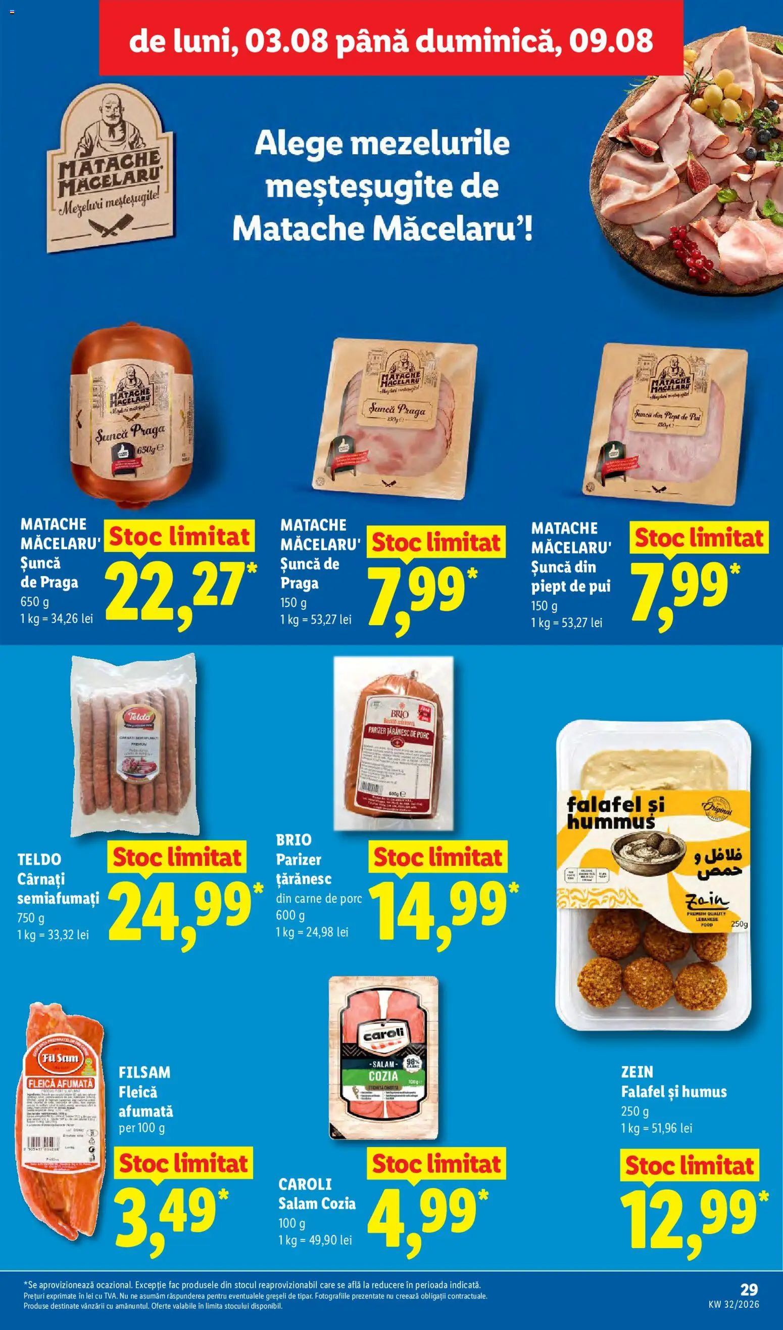 Catalog LIDL 3 - 8 August 2026 | Pagina 29 | Produse: Parizer, Humus, Fleică, Cârnați