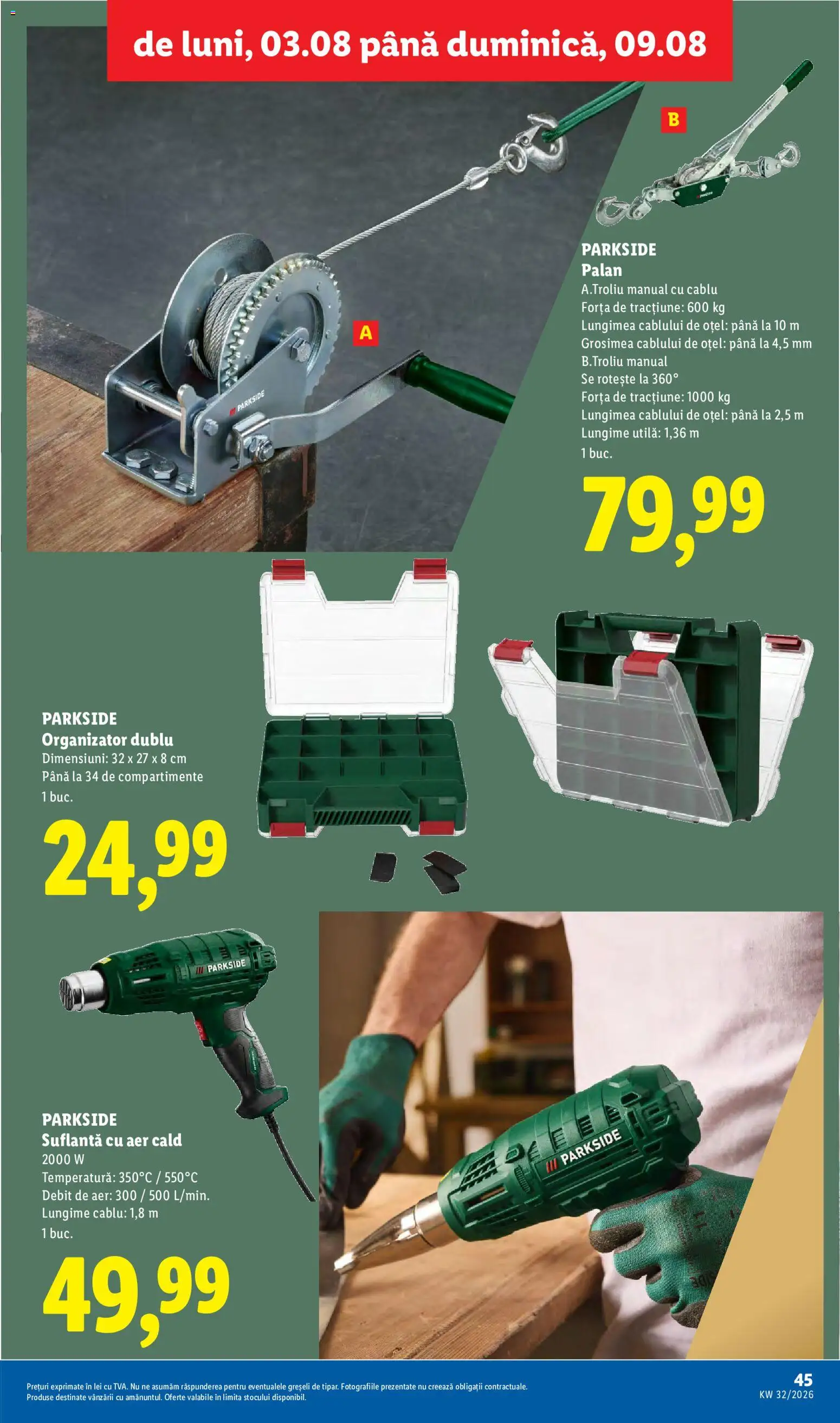 Catalog LIDL 3 - 8 August 2026 | Pagina 45 | Produse: Cablu, Suflantă