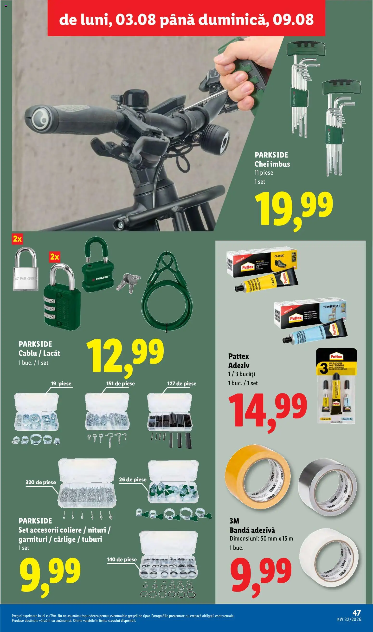 Catalog LIDL 3 - 8 August 2026 | Pagina 47 | Produse: Cablu, Mici, Adeziv