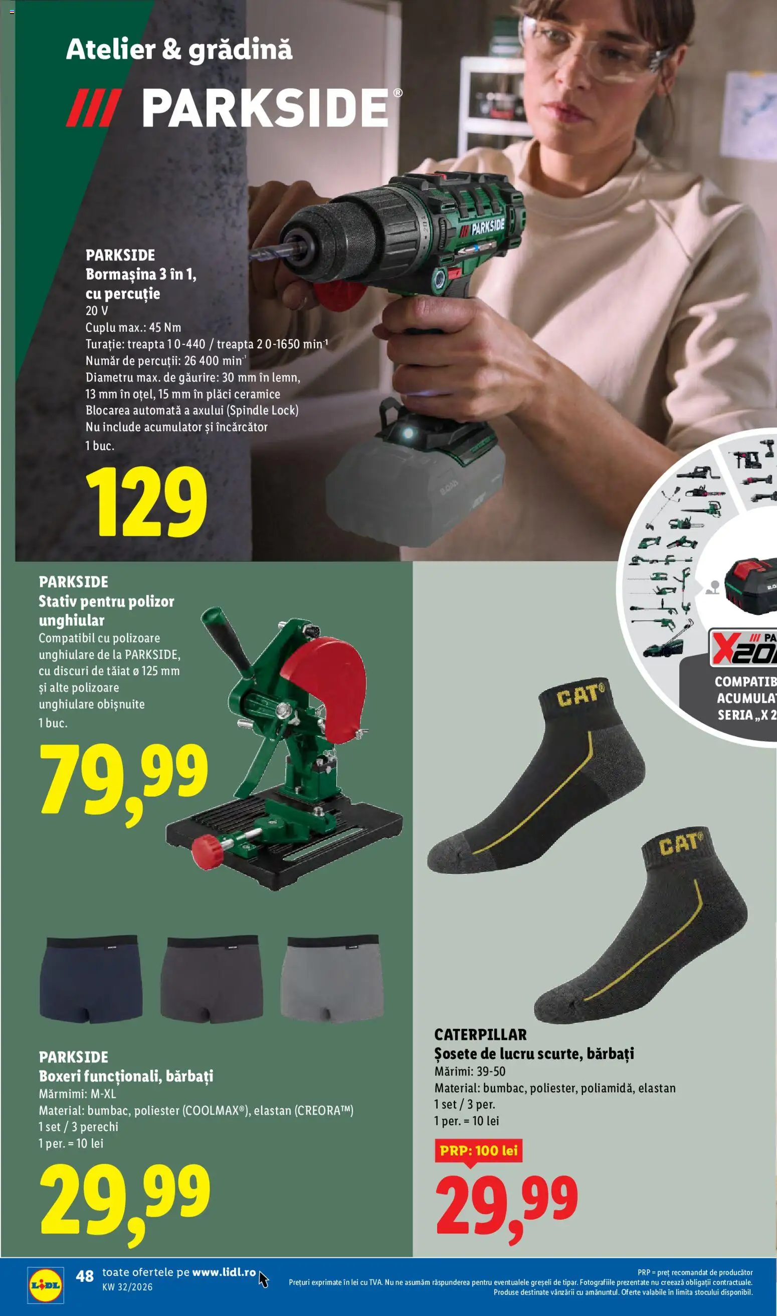 Catalog LIDL 3 - 8 August 2026 | Pagina 48 | Produse: Încărcător, Polizor, Șosete, Boxeri