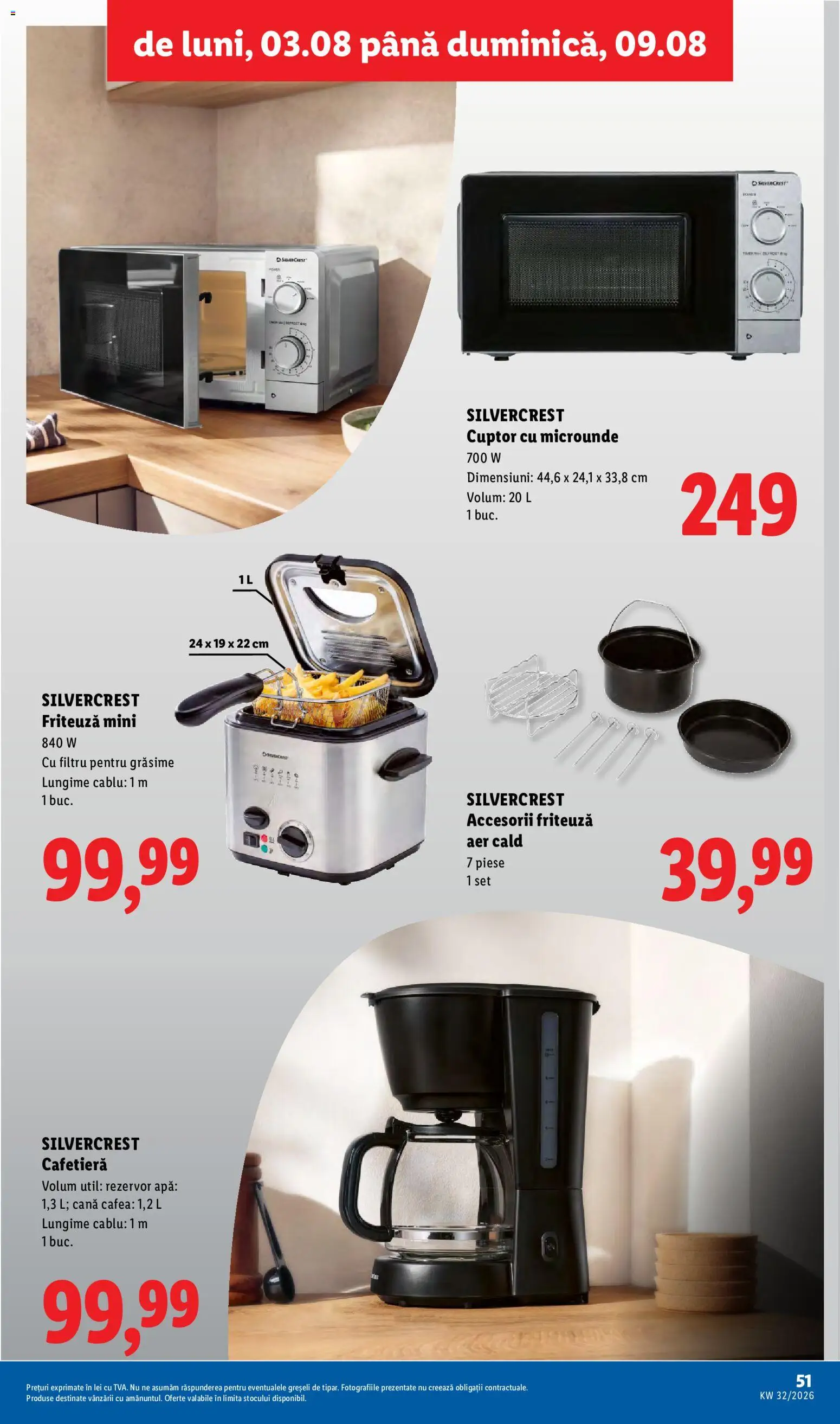 Catalog LIDL 3 - 8 August 2026 | Pagina 51 | Produse: Cablu, Cuptor, Friteuză, Apă