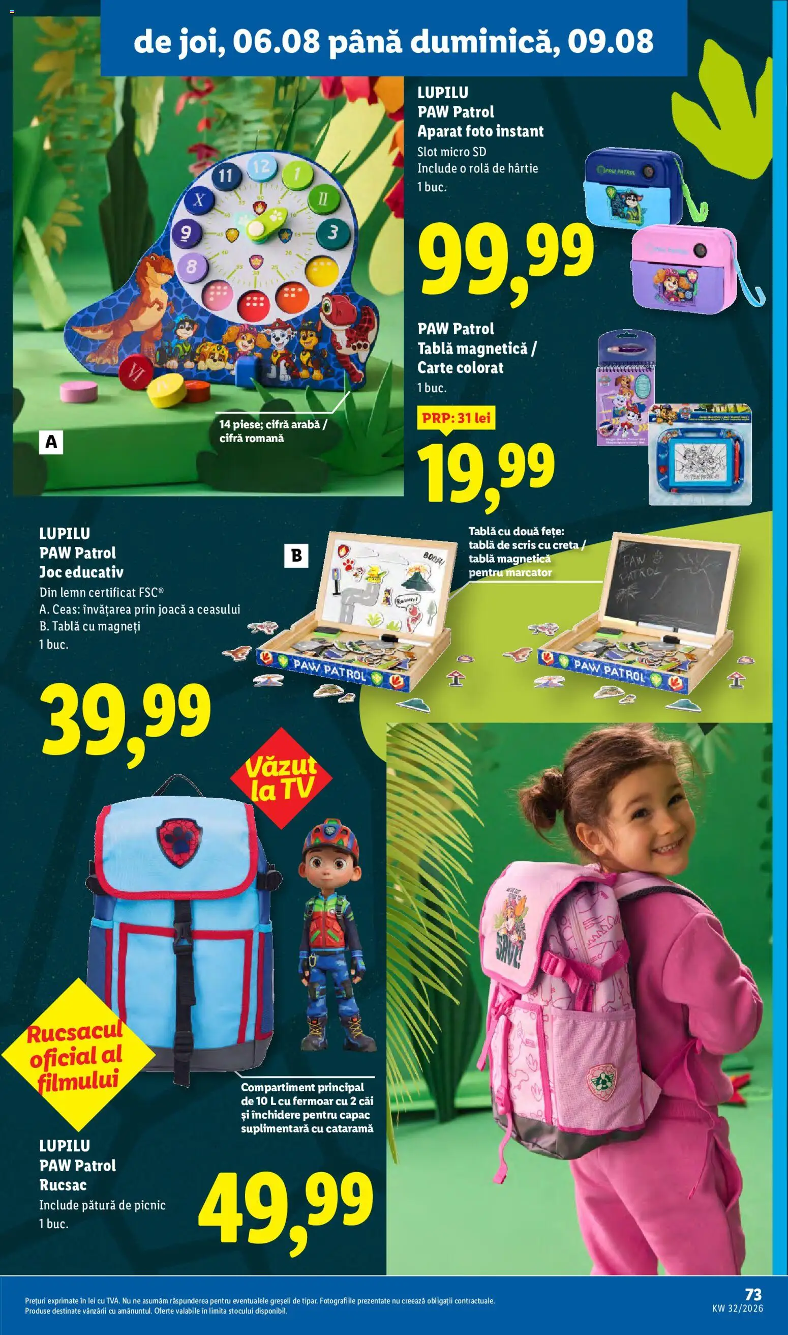 Catalog LIDL 3 - 8 August 2026 | Pagina 73 | Produse: Aparat foto, Cameră, Joc, Tablă