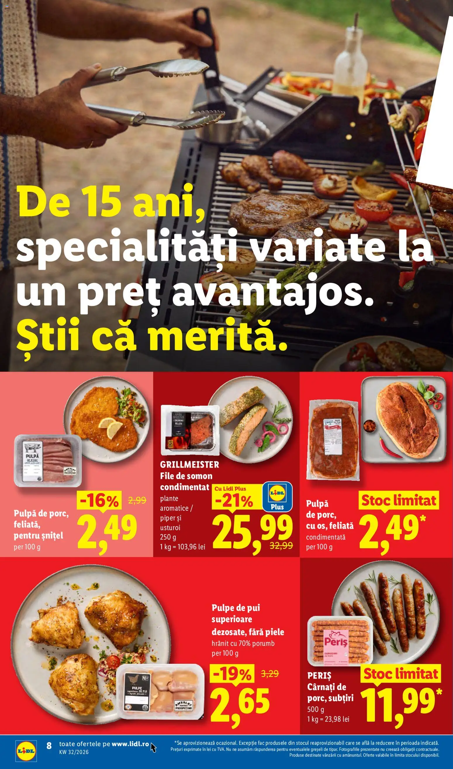 Catalog LIDL 3 - 8 August 2026 | Pagina 8 | Produse: Grill, Hacıyatmaz Kedi Oyuncağı, Cârnați, Usturoi