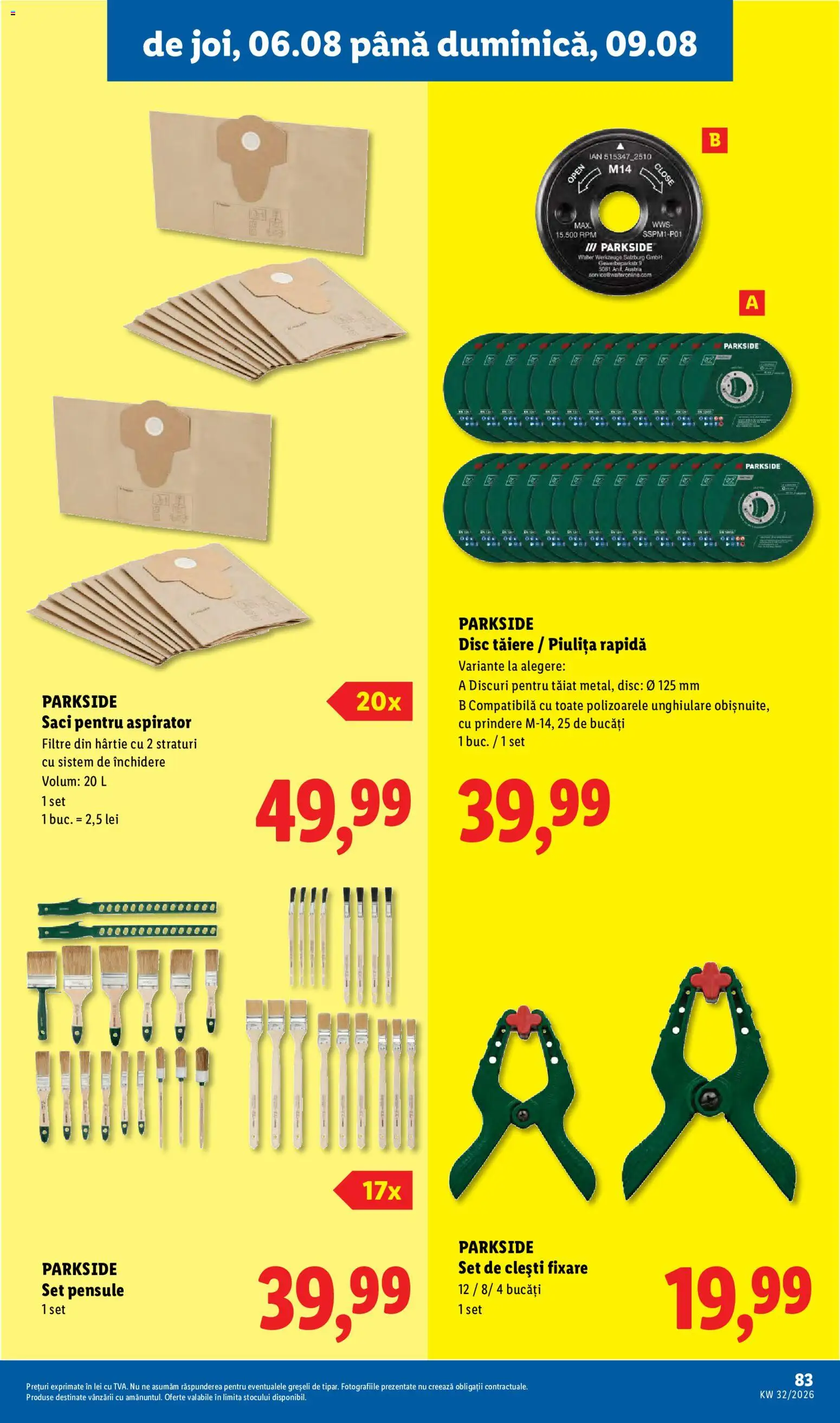 Catalog LIDL 3 - 8 August 2026 | Pagina 83 | Produse: Disc, Aspirator