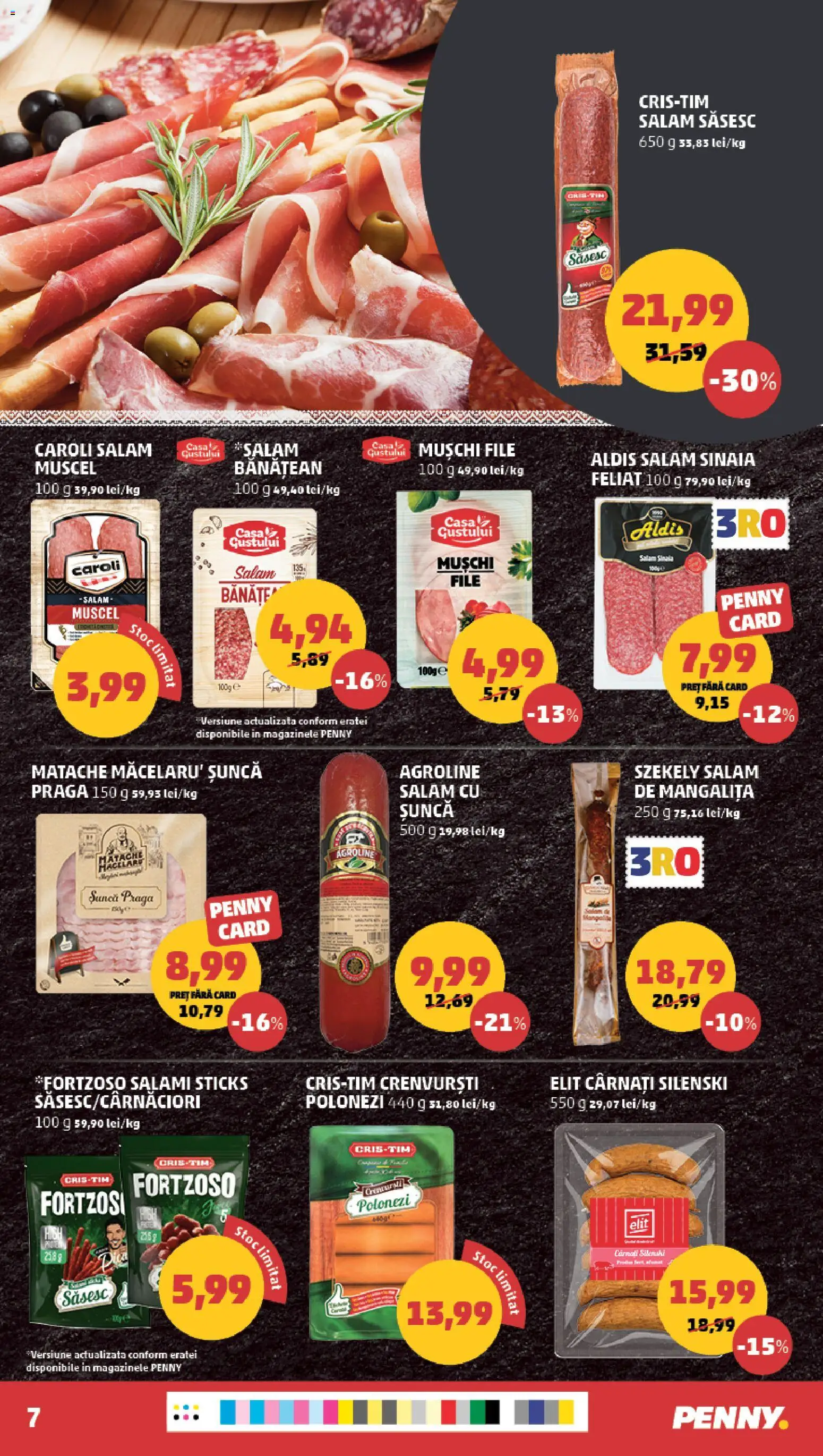 Catalog PENNY Market 29 Iulie - 3 August 2026 | Pagina 7 | Produse: Not defteri, Salam, Șuncă, Cârnați