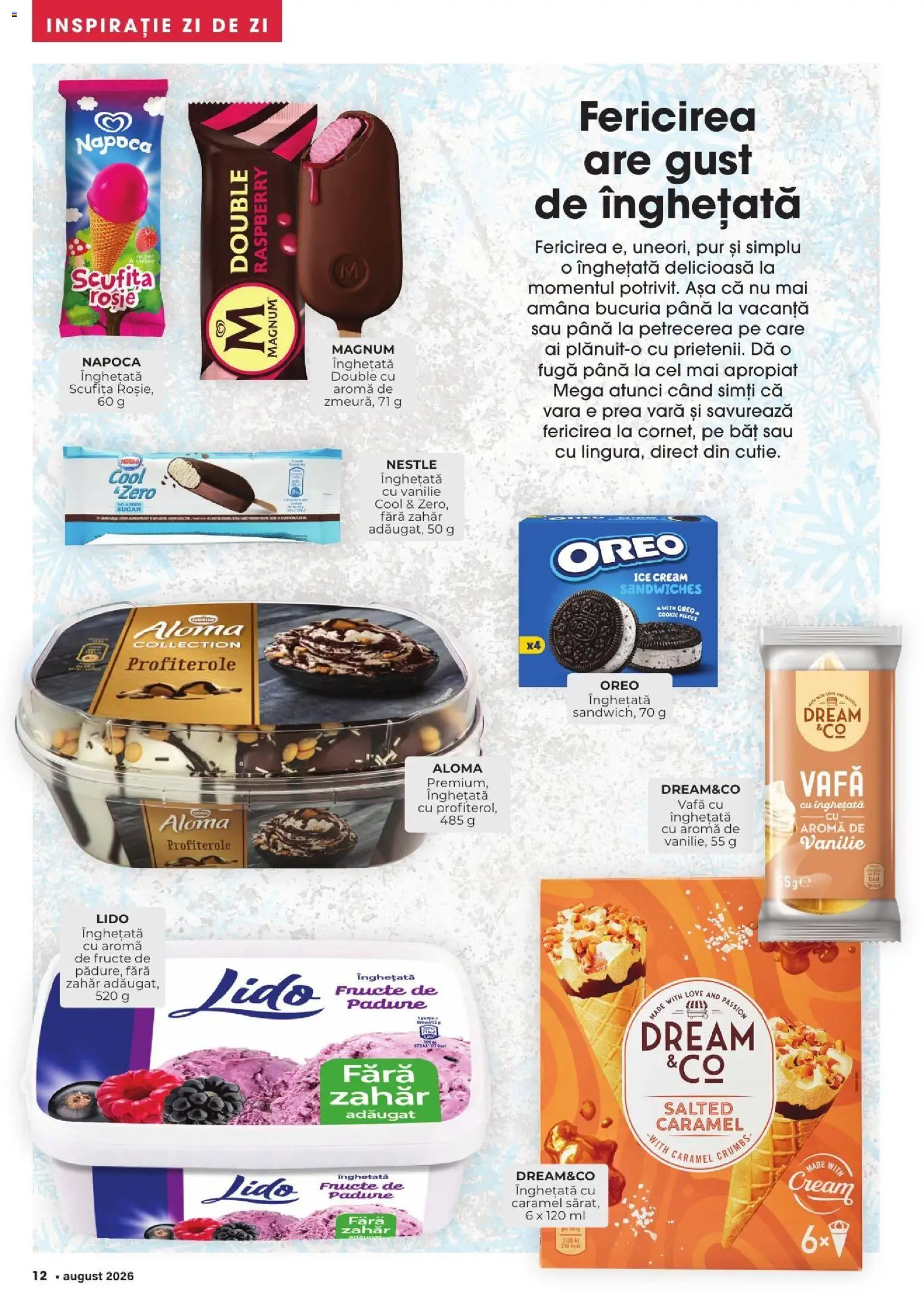Catalog Mega Image 30 Iulie - 24 August 2026 | Pagina 12 | Produse: Înghețată, Fructe, Zahăr