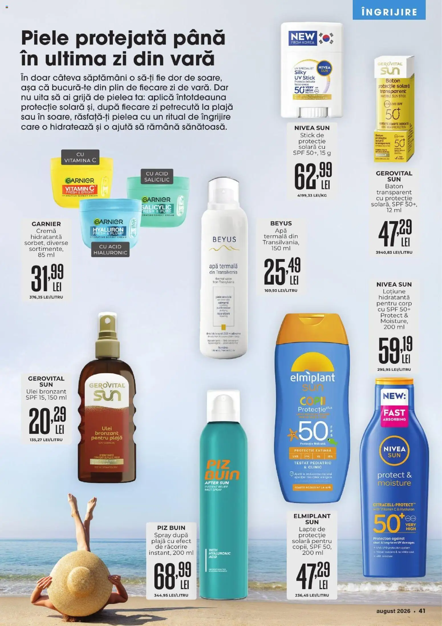 Catalog Mega Image 30 Iulie - 24 August 2026 | Pagina 41 | Produse: Lapte, Ulei, Protecție solară, Apă