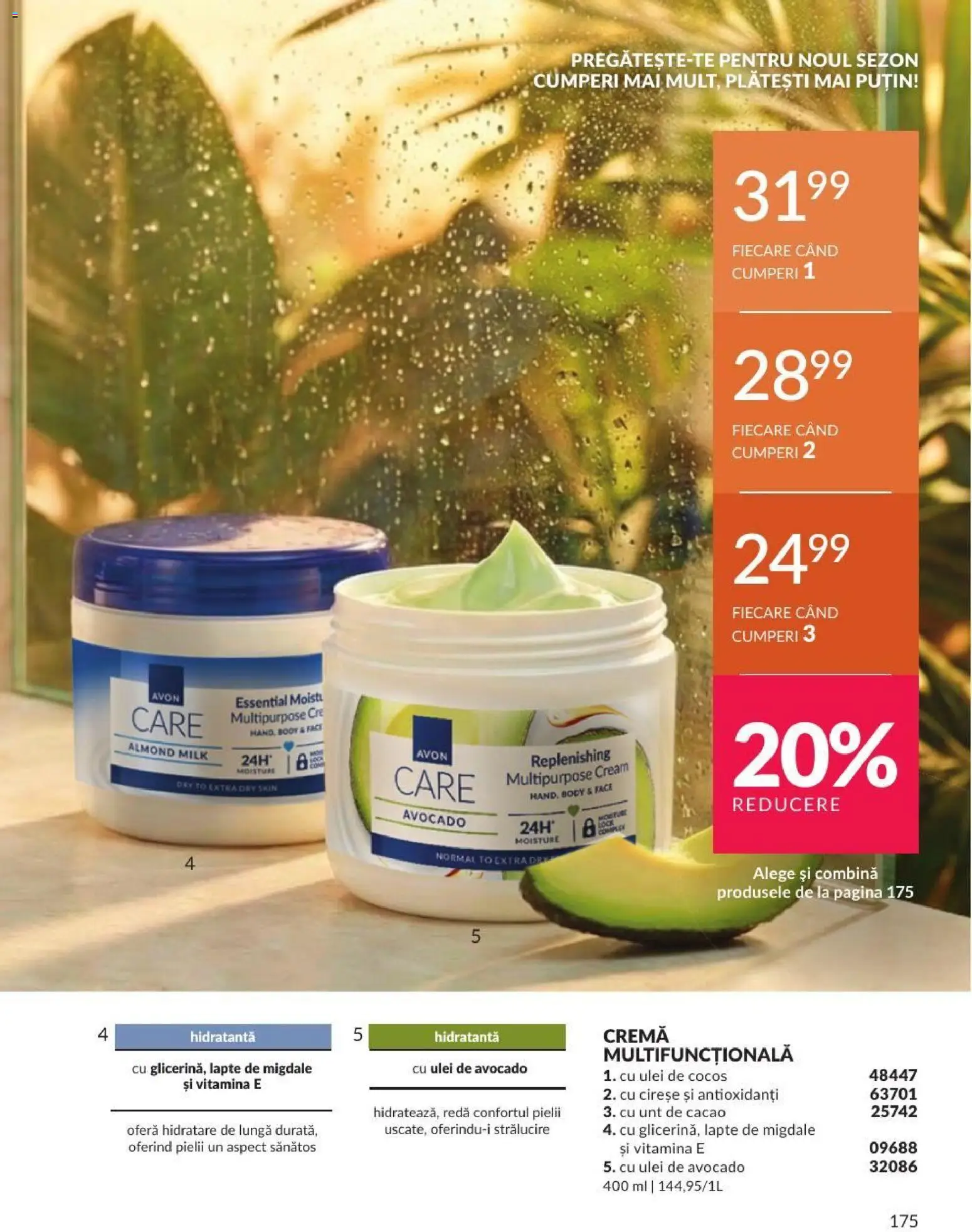 Catalog Avon 1 - 30 August 2026 | Pagina 175 | Produse: Body, Unt, Ulei, Cacao
