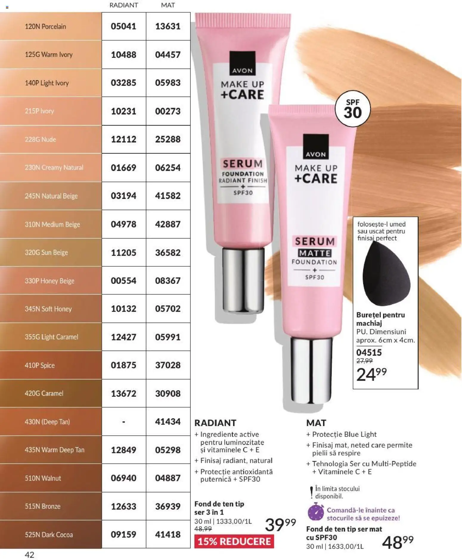 Catalog Avon 1 - 30 August 2026 | Pagina 42 | Produse: Fond de ten, Serum, Machiaj