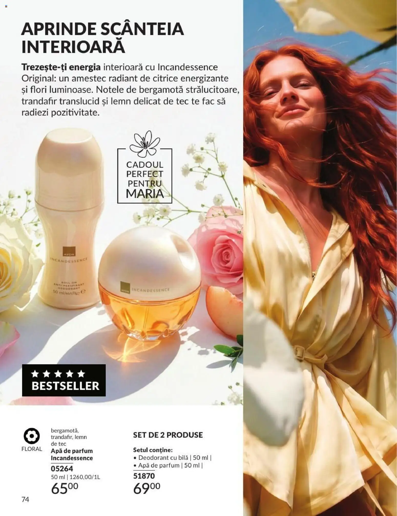 Catalog Avon 1 - 30 August 2026 | Pagina 74 | Produse: Apă de parfum, Trandafir, Parfum, Deodorant