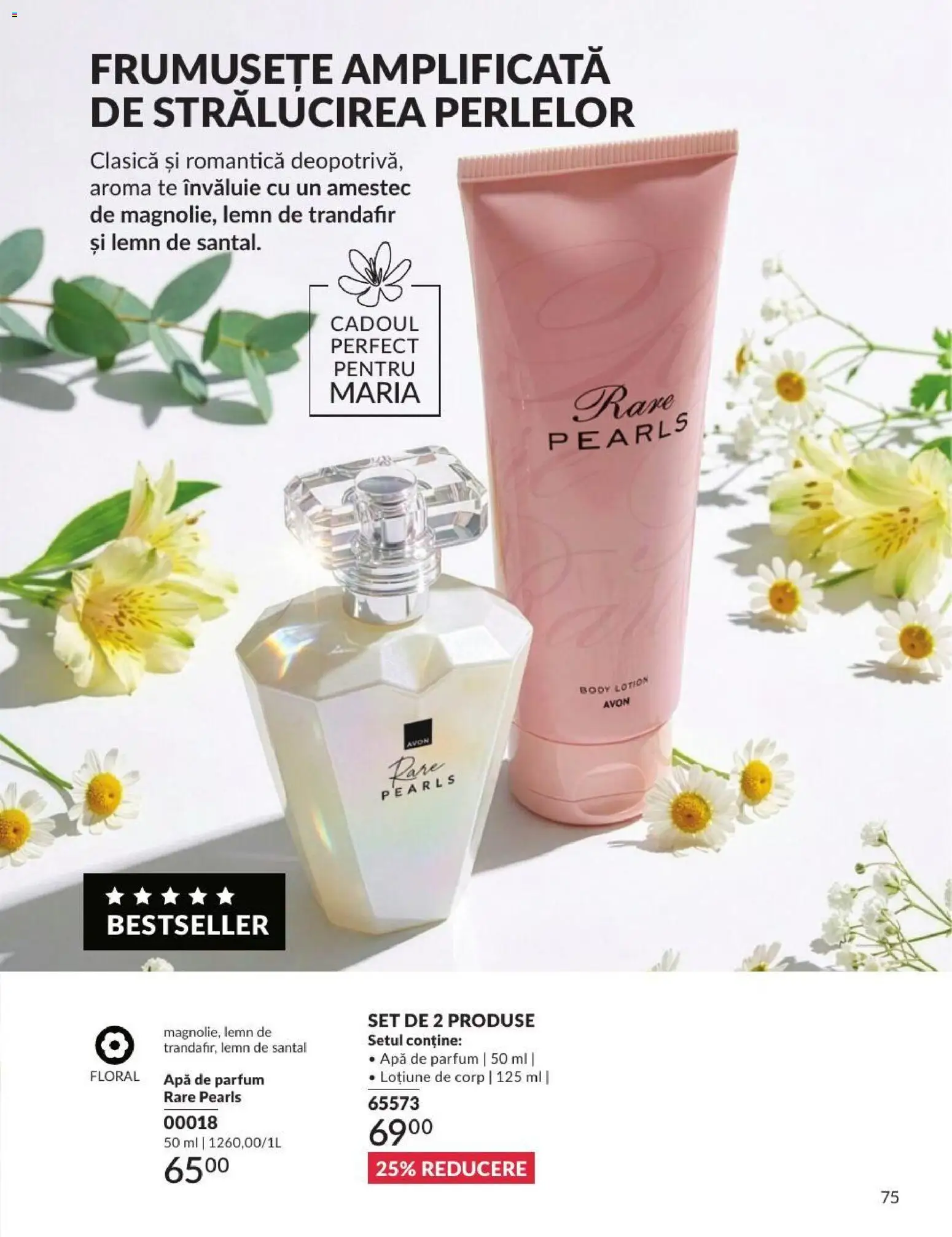 Catalog Avon 1 - 30 August 2026 | Pagina 75 | Produse: Apă de parfum, Trandafir, Body, Parfum