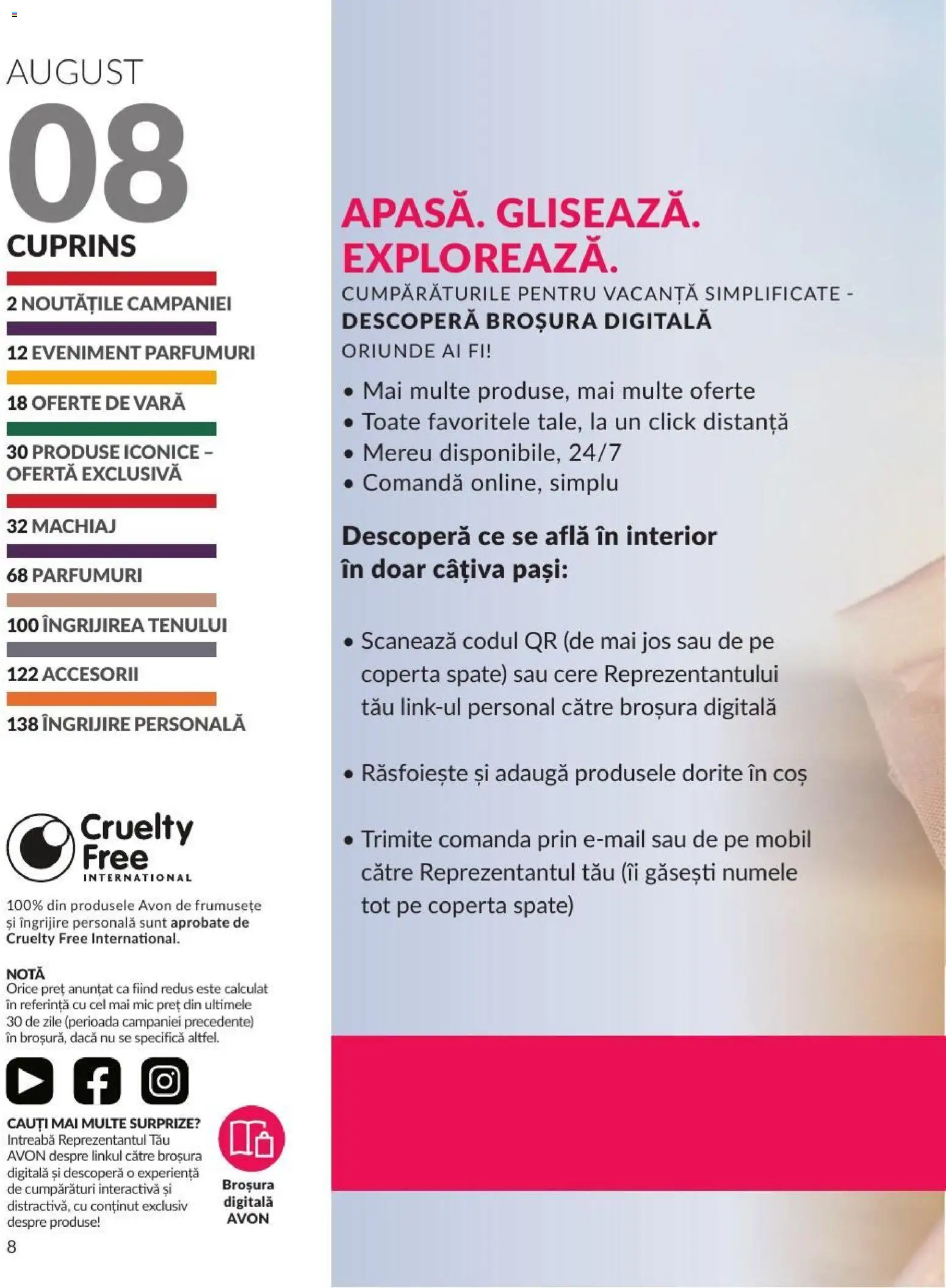 Catalog Avon 1 - 30 August 2026 | Pagina 8 | Produse: Coș, Machiaj