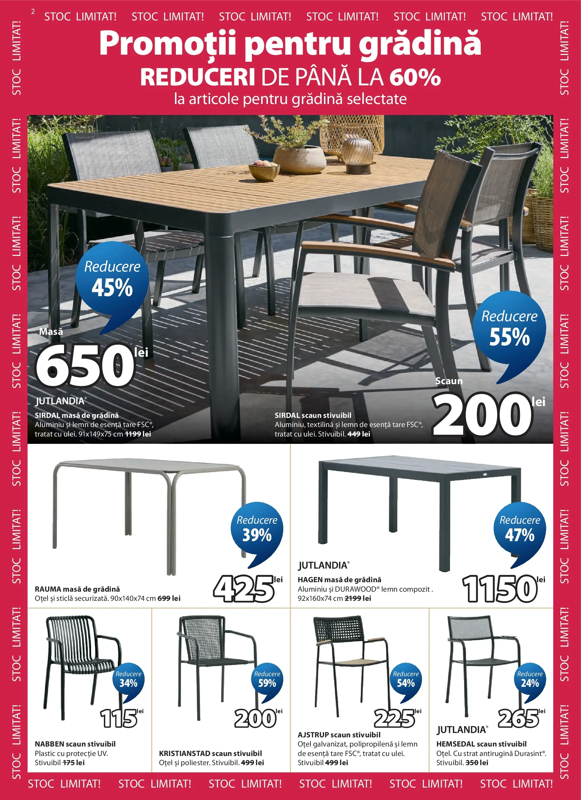 Catalog JYSK 23 Iulie - 23 August 2026 | Pagina 2 | Produse: Masă, Scaun