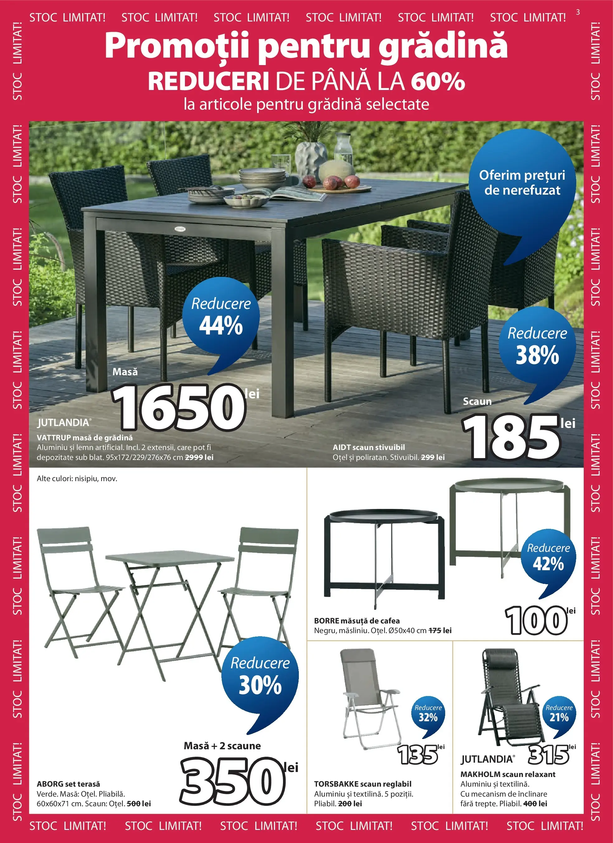 Catalog JYSK 23 Iulie - 23 August 2026 | Pagina 3 | Produse: Masă, Scaun, Măsuță de cafea, Cafea