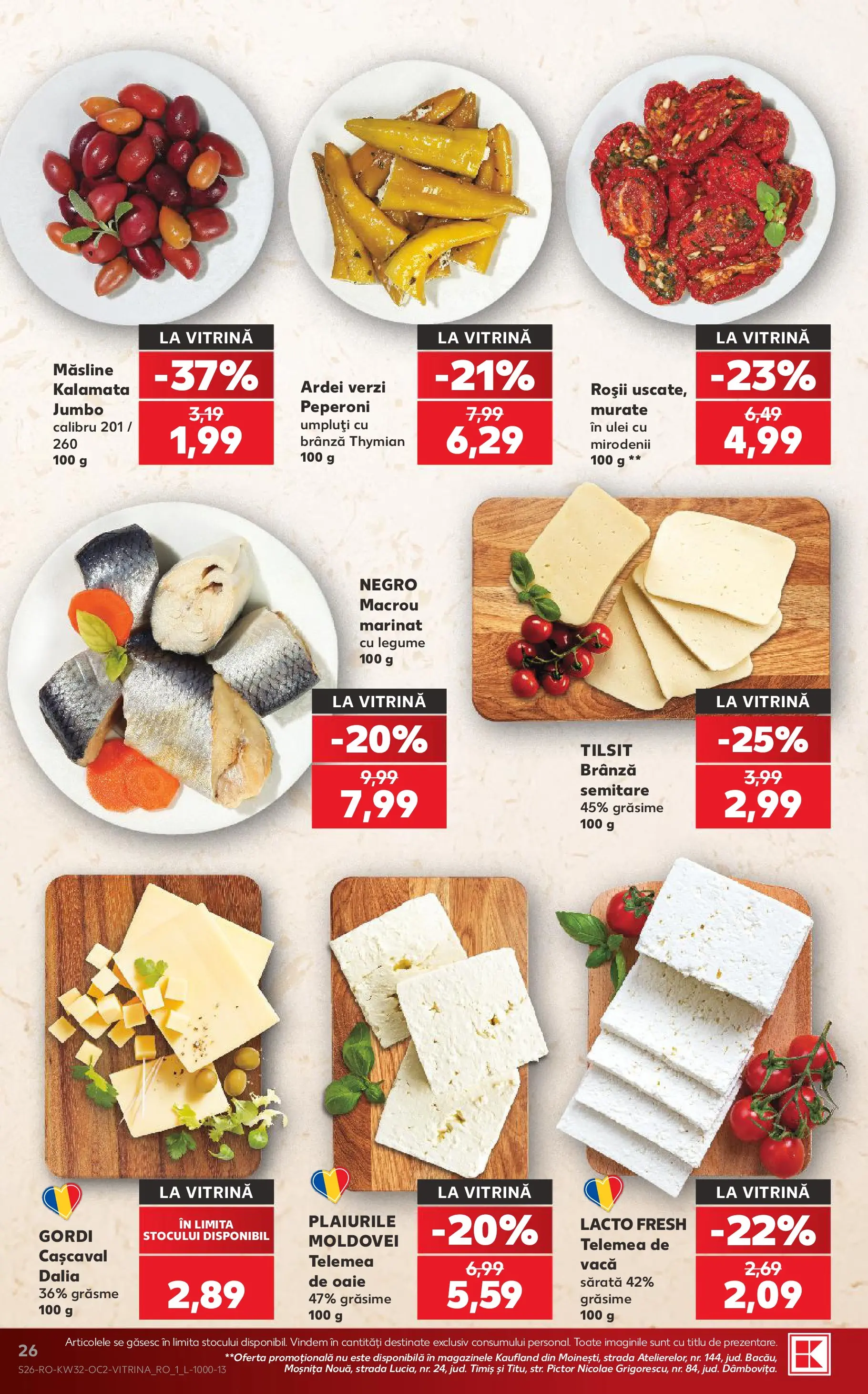 Catalog Kaufland 5 - 10 August 2026 | Pagina 26 | Produse: Vitrină, Cașcaval, Măsline, Roșii