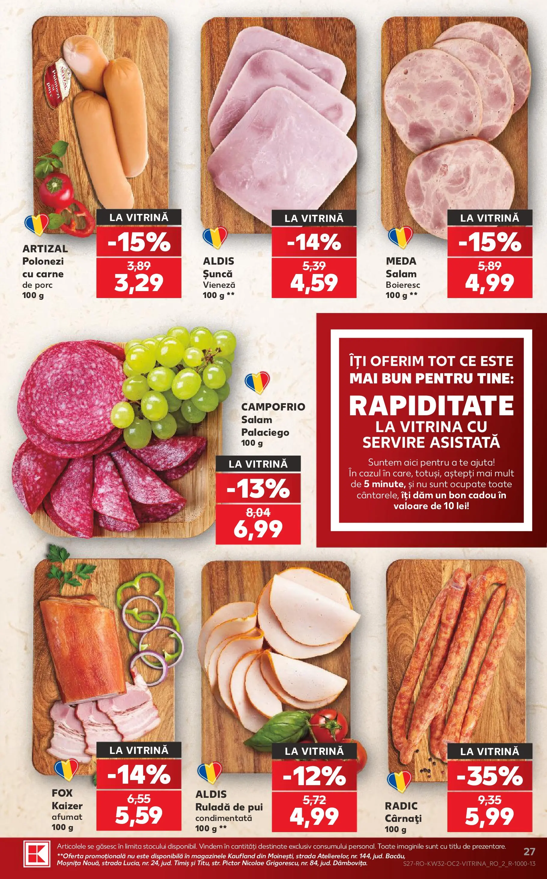 Catalog Kaufland 5 - 10 August 2026 | Pagina 27 | Produse: Vitrină, Salam, Șuncă, Cârnați