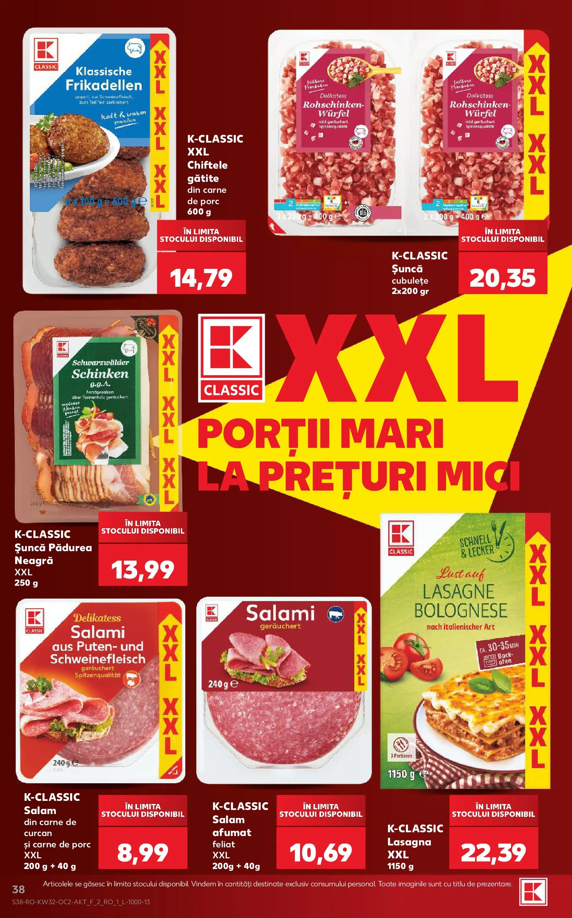 Catalog Kaufland 5 - 10 August 2026 | Pagina 38 | Produse: Lasagna, Mici, Salam, Șuncă