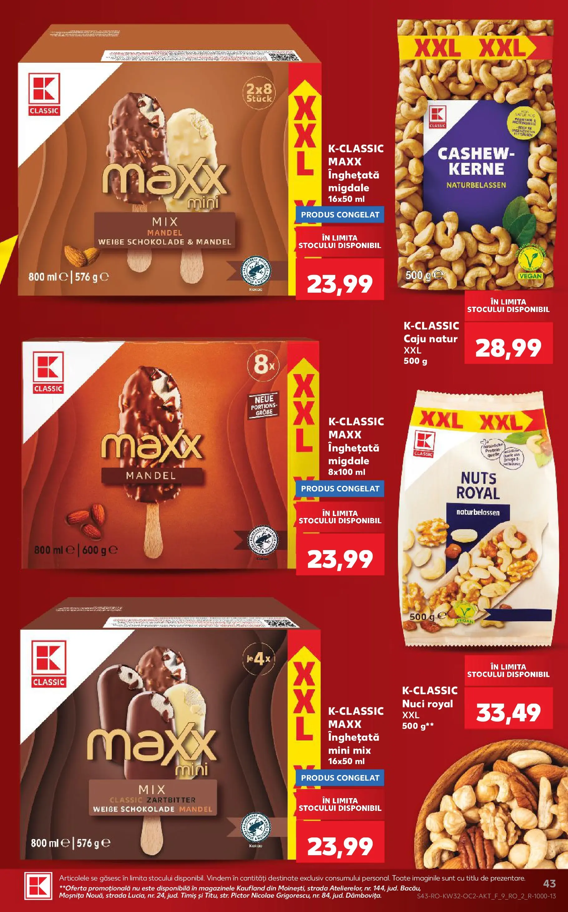 Catalog Kaufland 5 - 10 August 2026 | Pagina 43 | Produse: Migdale, Caju, Nuci, Înghețată
