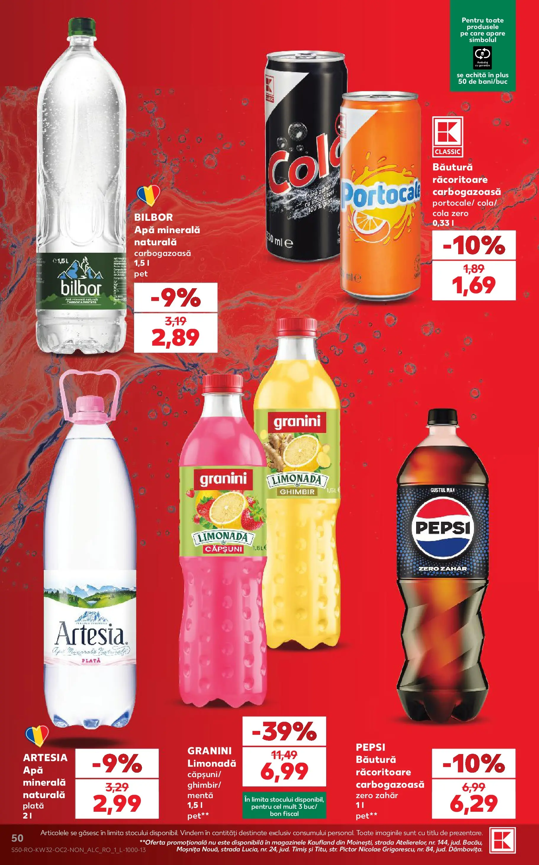 Catalog Kaufland 5 - 10 August 2026 | Pagina 50 | Produse: Sıcak su torbası, Yazı tahtası kalemi, Apă, Zahăr
