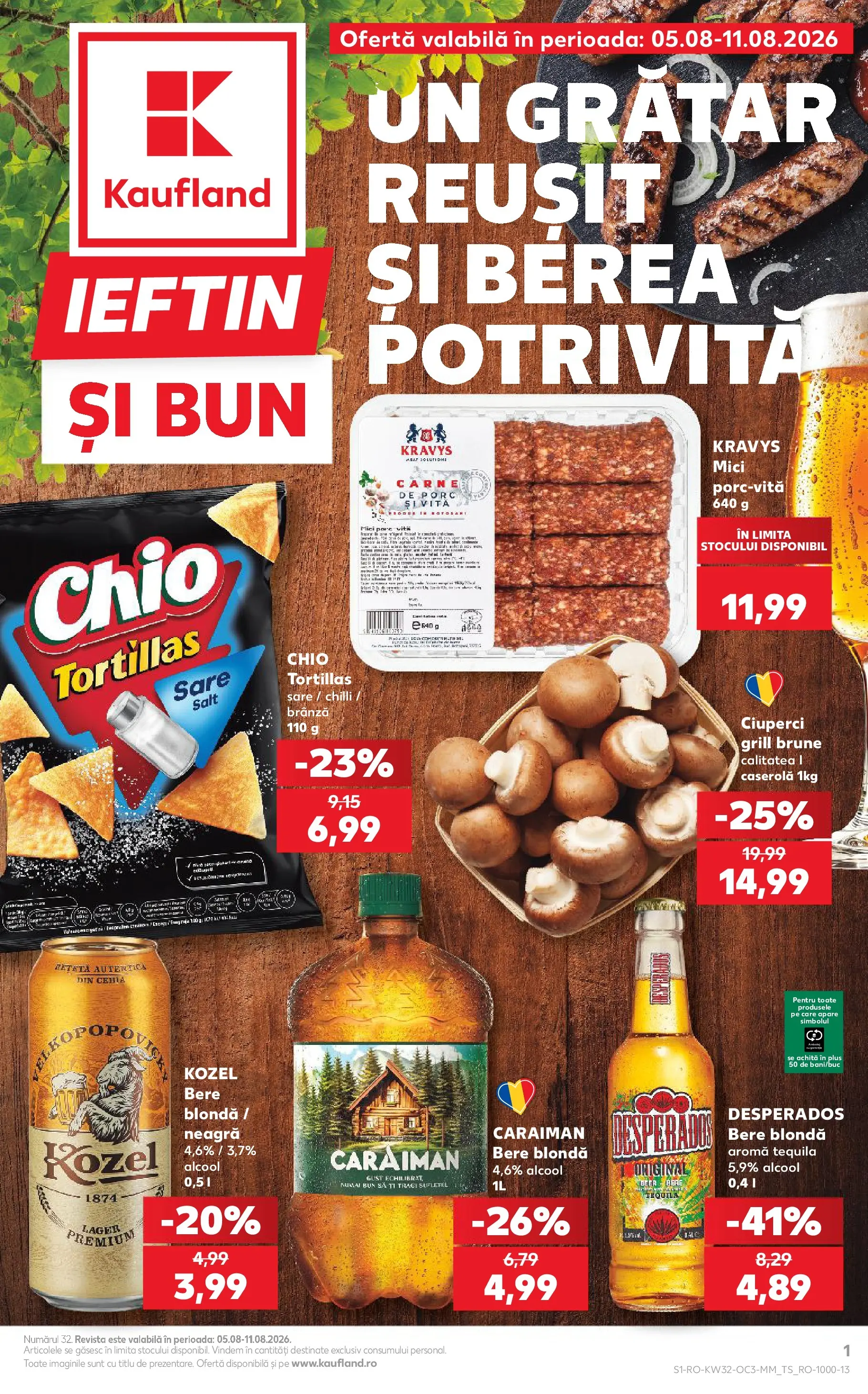 Catalog Kaufland 5 - 10 August 2026 | Pagina 1 | Produse: Chilli, Grill, Eğitim çantaları, Tortillas