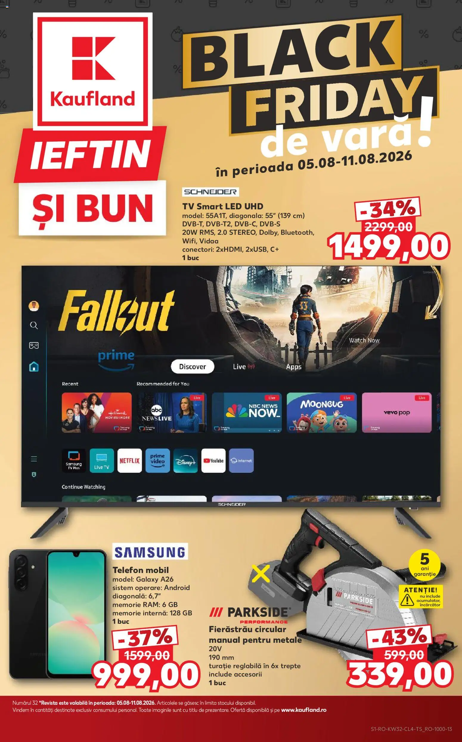 Catalog Kaufland 5 - 10 August 2026 | Pagina 1 | Produse: Telefon, Încărcător, Video, Babak