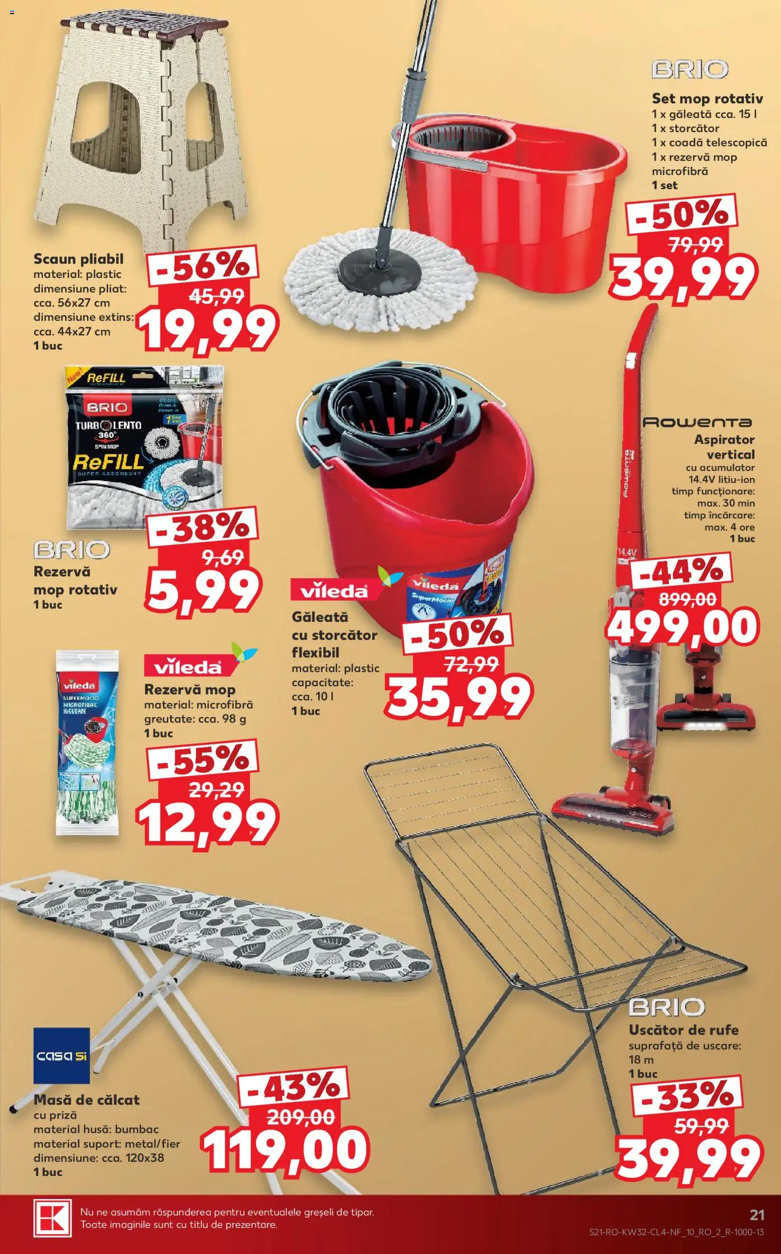 Catalog Kaufland 5 - 10 August 2026 | Pagina 21 | Produse: Uscător, Aspirator, Mop, Scaun