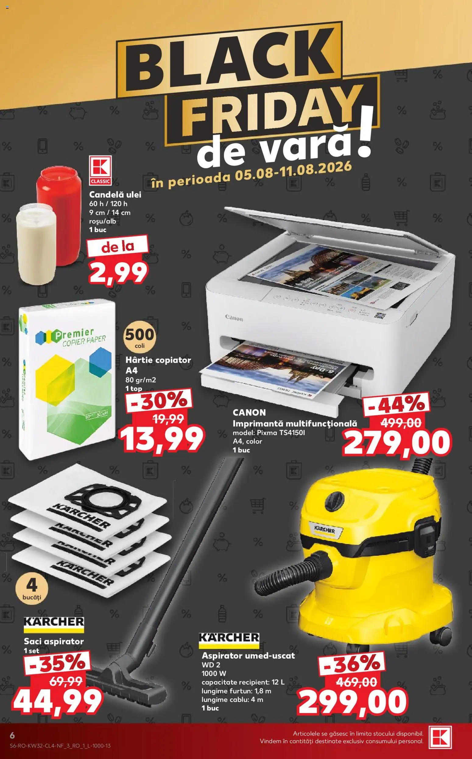 Catalog Kaufland 5 - 10 August 2026 | Pagina 6 | Produse: Imprimantă, Aspirator, Top, Ulei