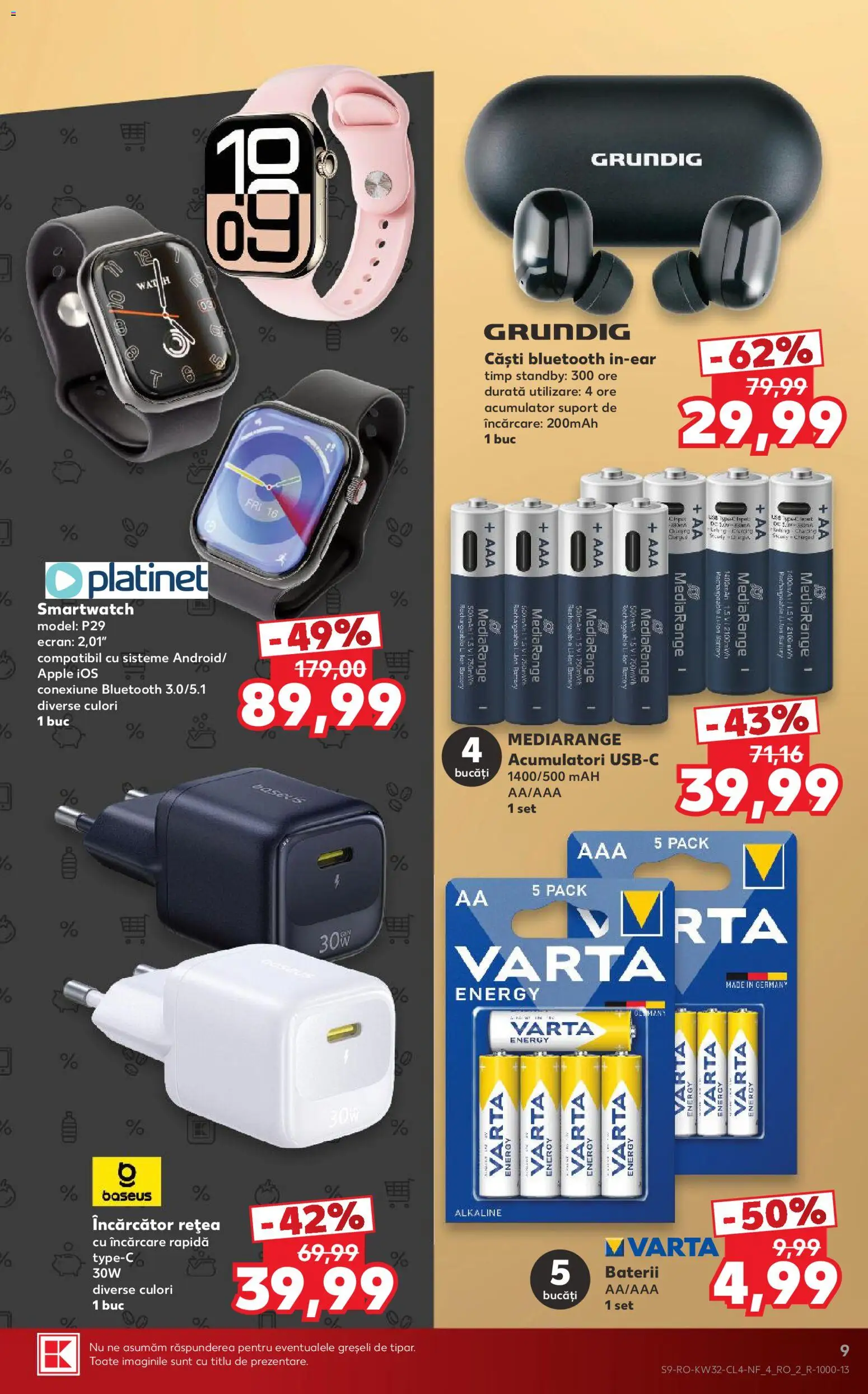 Catalog Kaufland 5 - 10 August 2026 | Pagina 9 | Produse: Încărcător, Smartwatch, Baterii, Apple