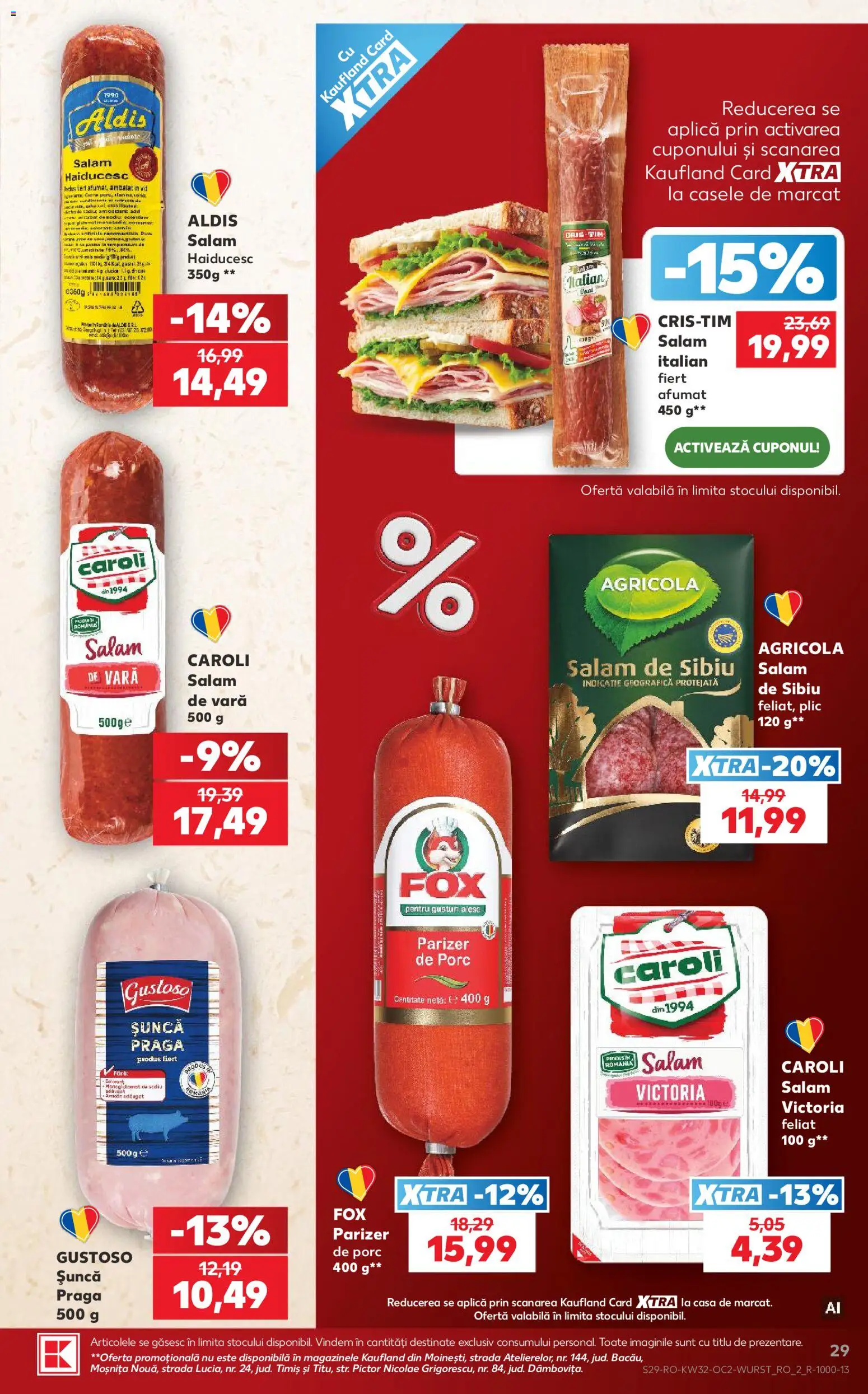Catalog Kaufland 5 - 10 August 2026 | Pagina 29 | Produse: Salam, Șuncă, Parizer