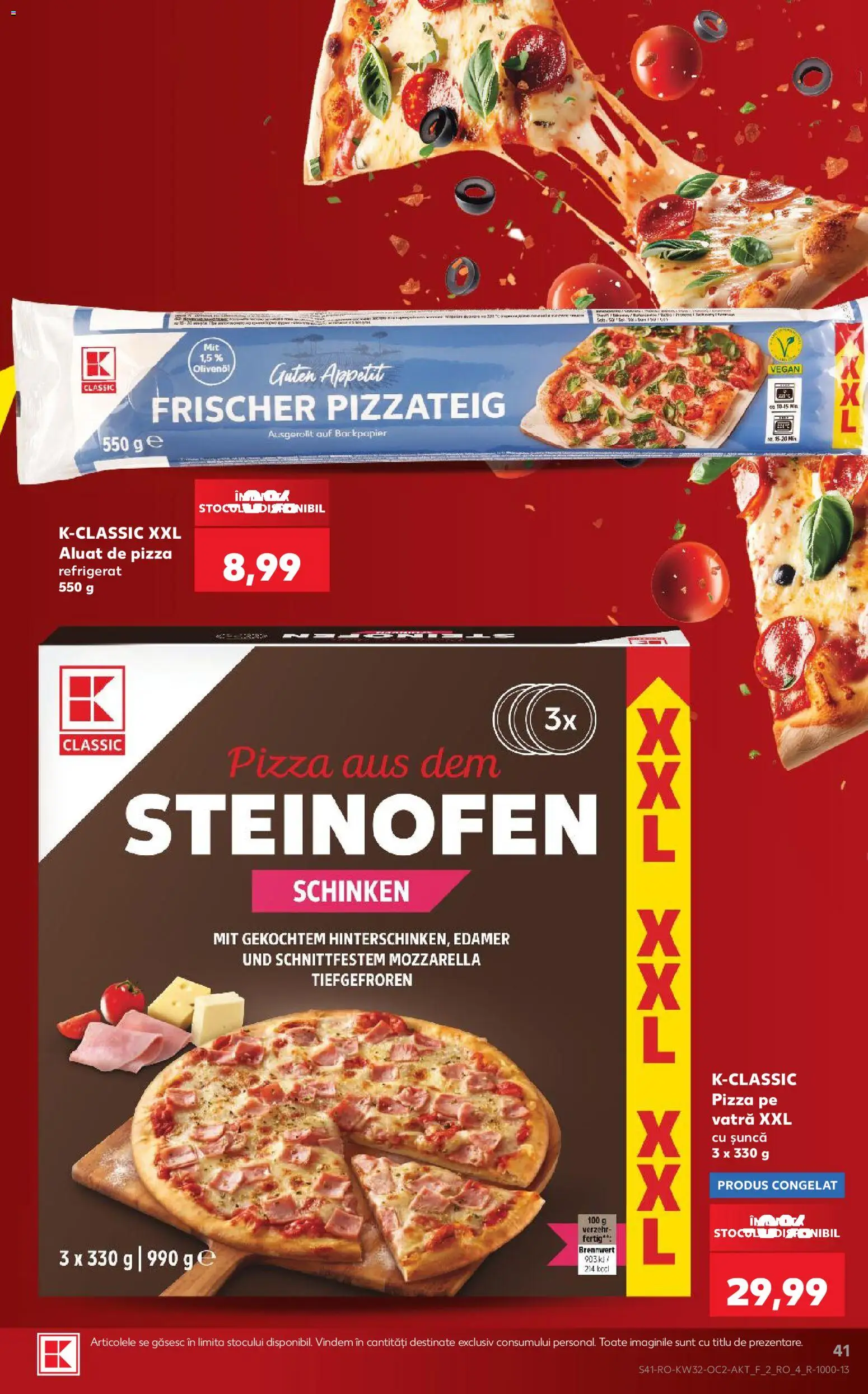 Catalog Kaufland 5 - 10 August 2026 | Pagina 41 | Produse: Aluat, Mozzarella, Șuncă, Pizza