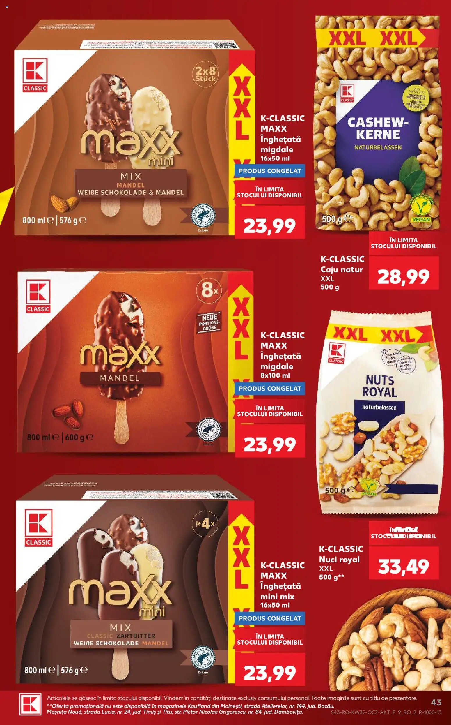 Catalog Kaufland 5 - 10 August 2026 | Pagina 43 | Produse: Migdale, Caju, Nuci, Înghețată