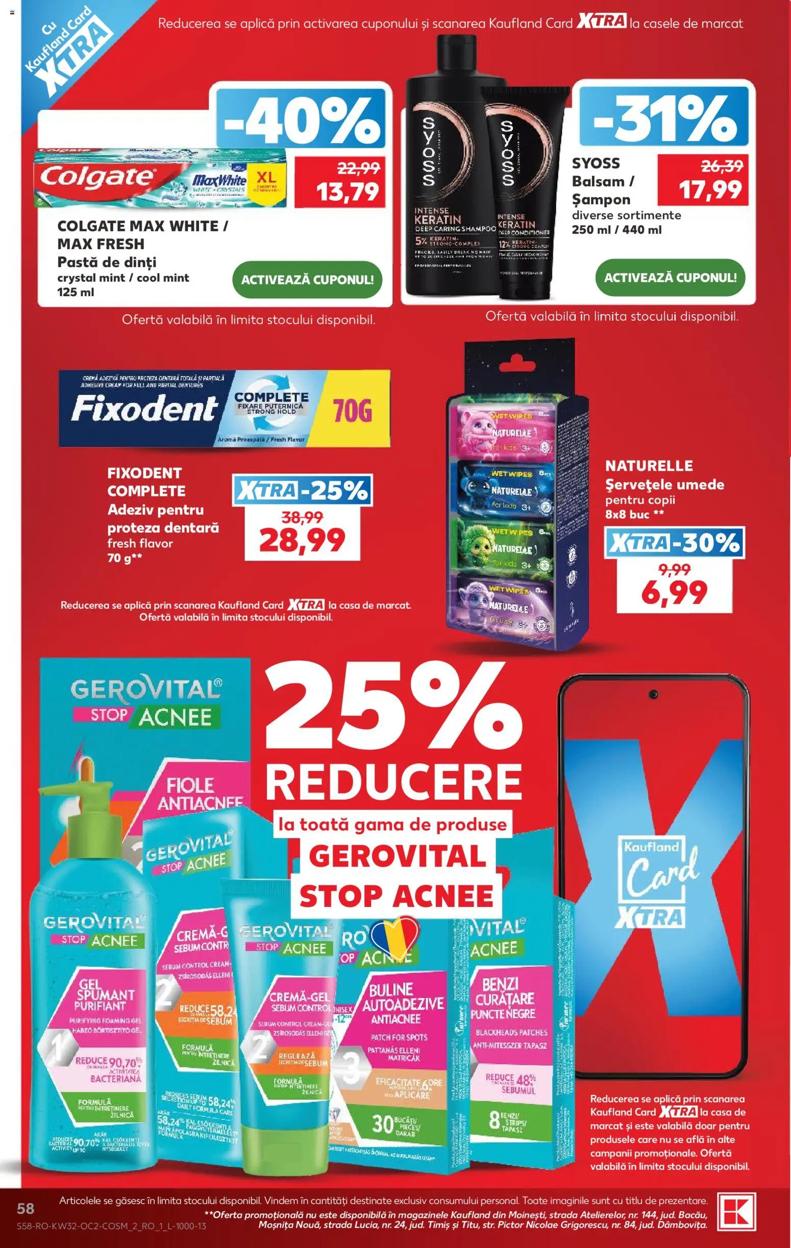 Catalog Kaufland 5 - 10 August 2026 | Pagina 58 | Produse: Balsam, Cremă, Pastă de dinți, Șervețele umede