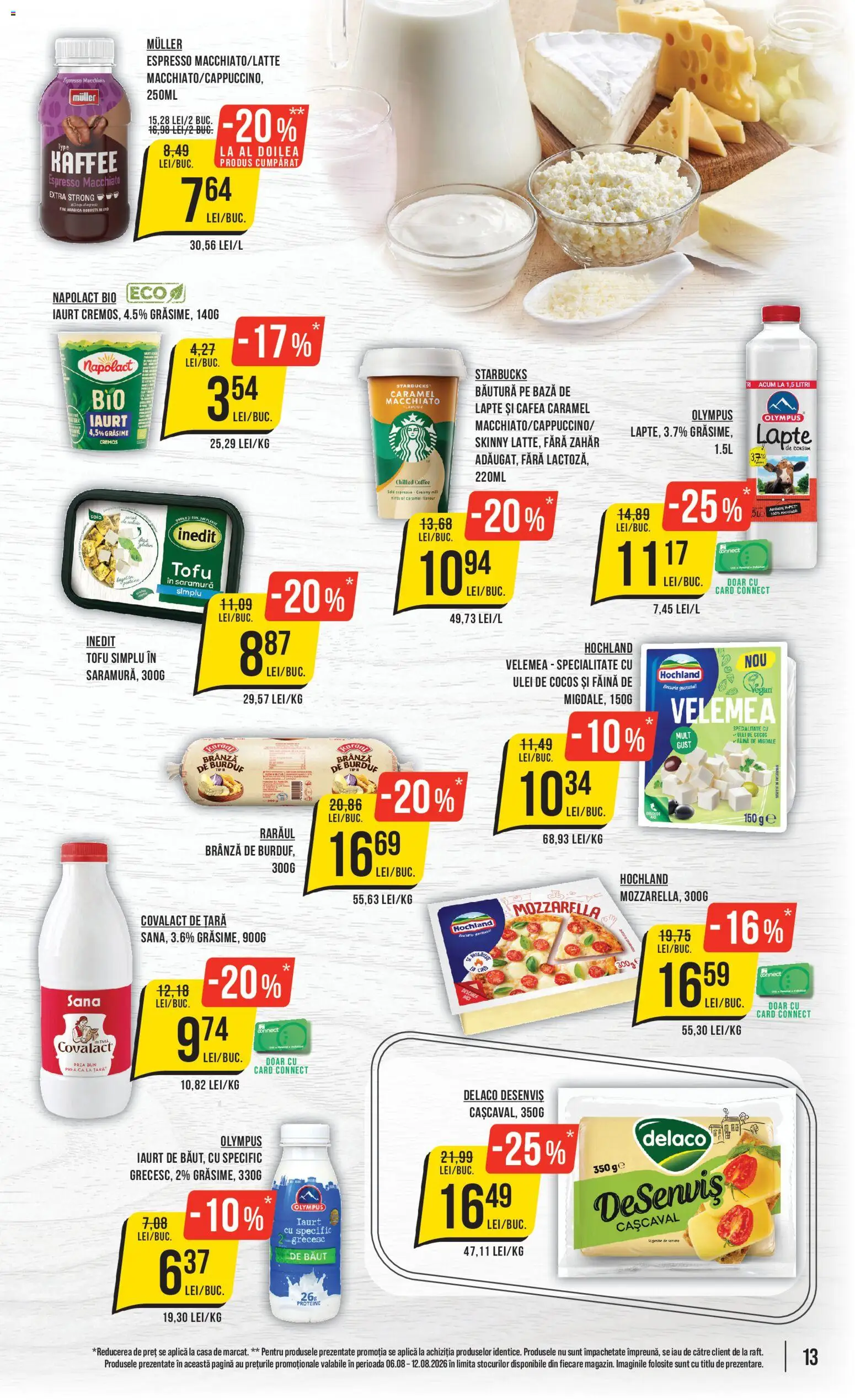 Catalog Mega Image 6 - 11 August 2026 | Pagina 13 | Produse: Mozzarella, Lapte, Iaurt, Zahăr