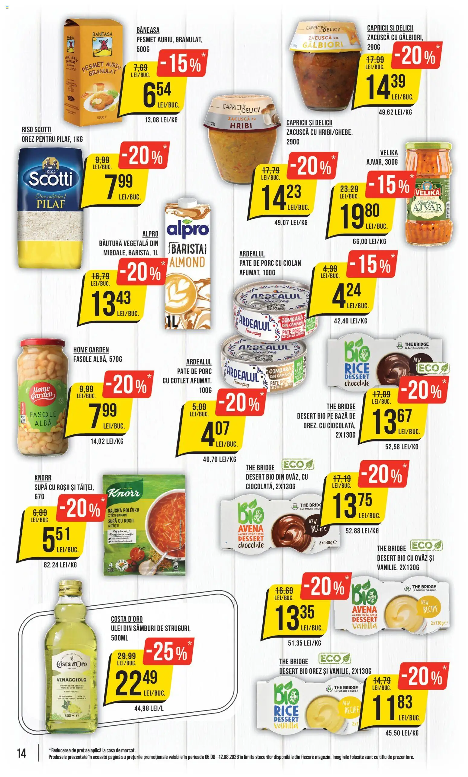 Catalog Mega Image 6 - 11 August 2026 | Pagina 14 | Produse: Şerit ödül, Pate, Roșii, Orez