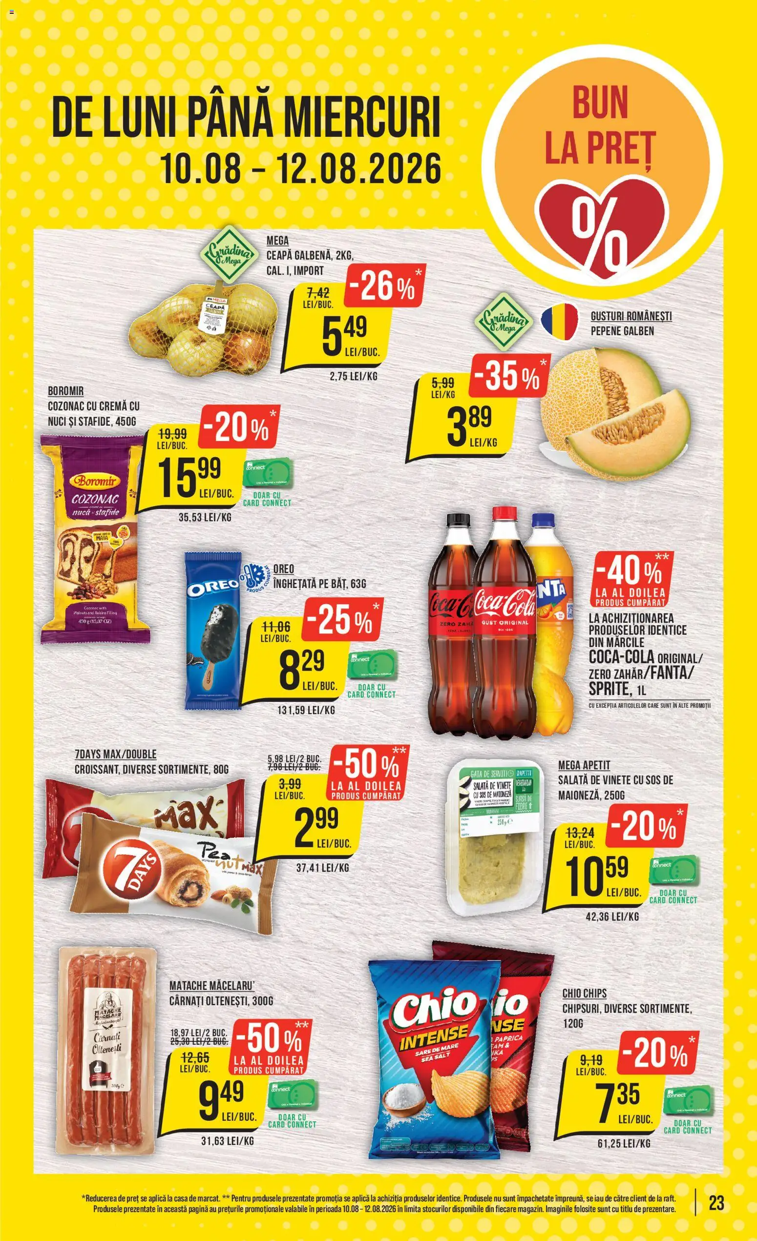 Catalog Mega Image 6 - 11 August 2026 | Pagina 23 | Produse: Nuci, Salată, Sare, Cârnați