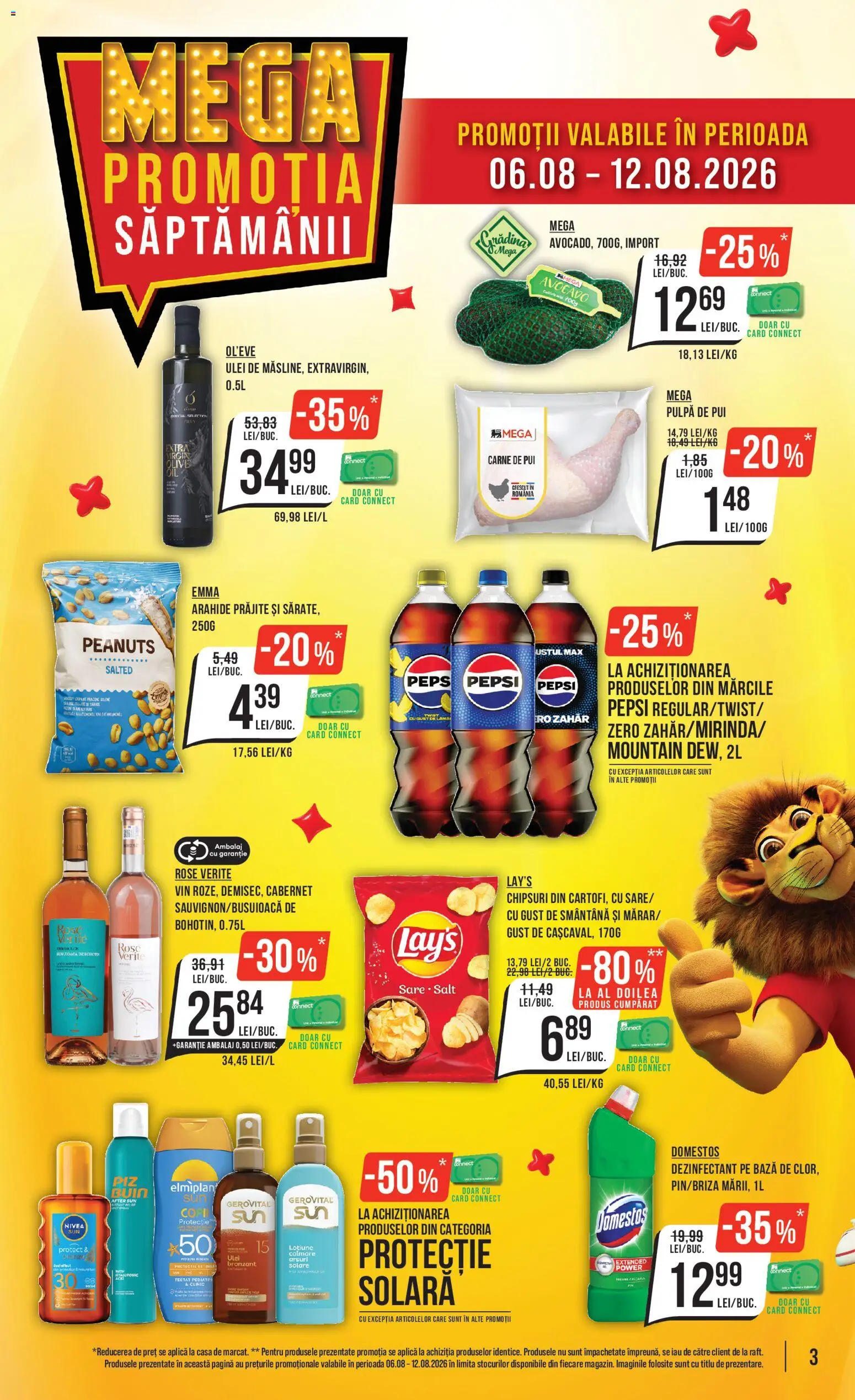 Catalog Mega Image 6 - 11 August 2026 | Pagina 3 | Produse: Ulei, Carne De Pui, Chipsuri, Smântână
