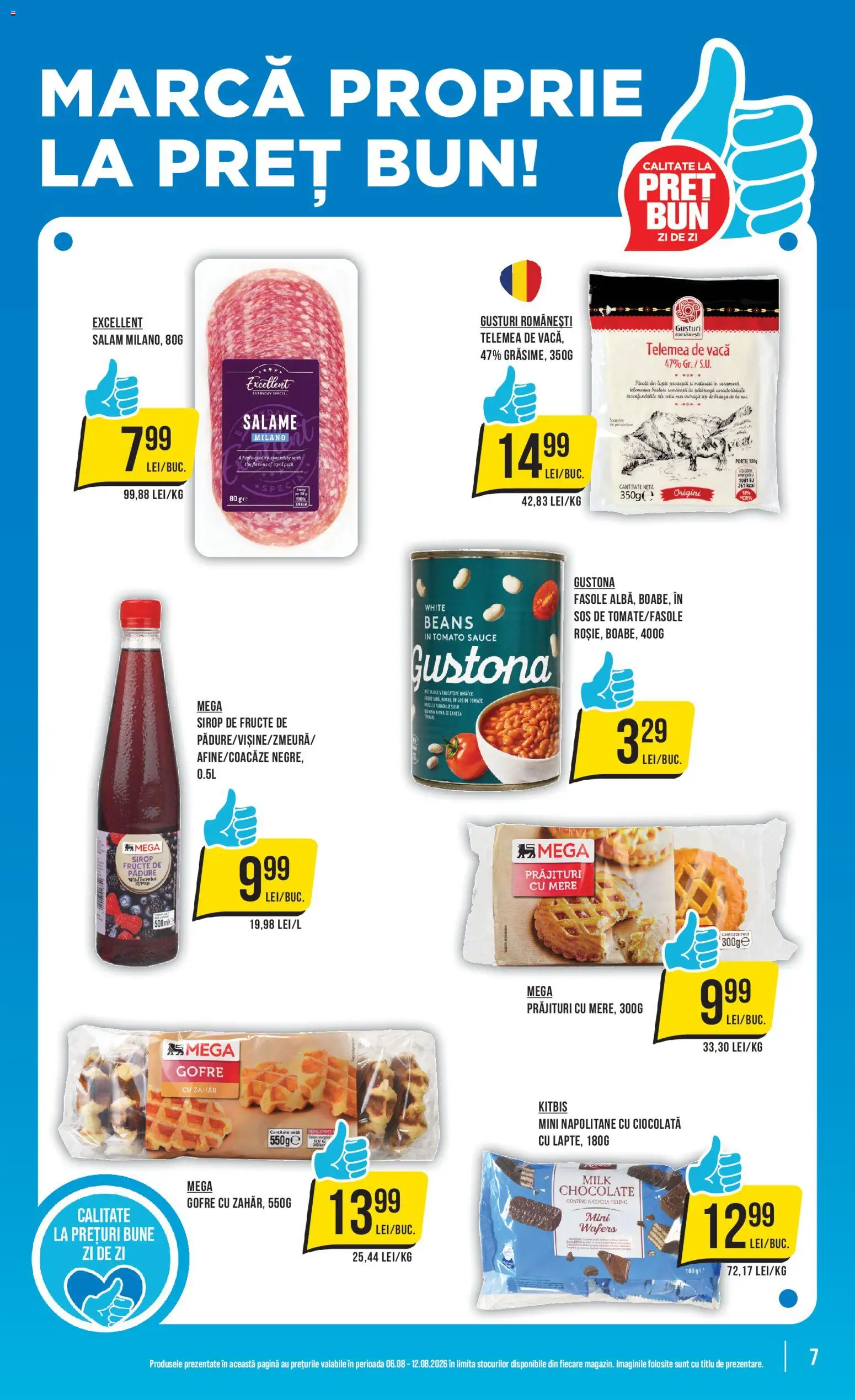 Catalog Mega Image 6 - 11 August 2026 | Pagina 7 | Produse: Ciocolată, Salam, Mere, Sirop