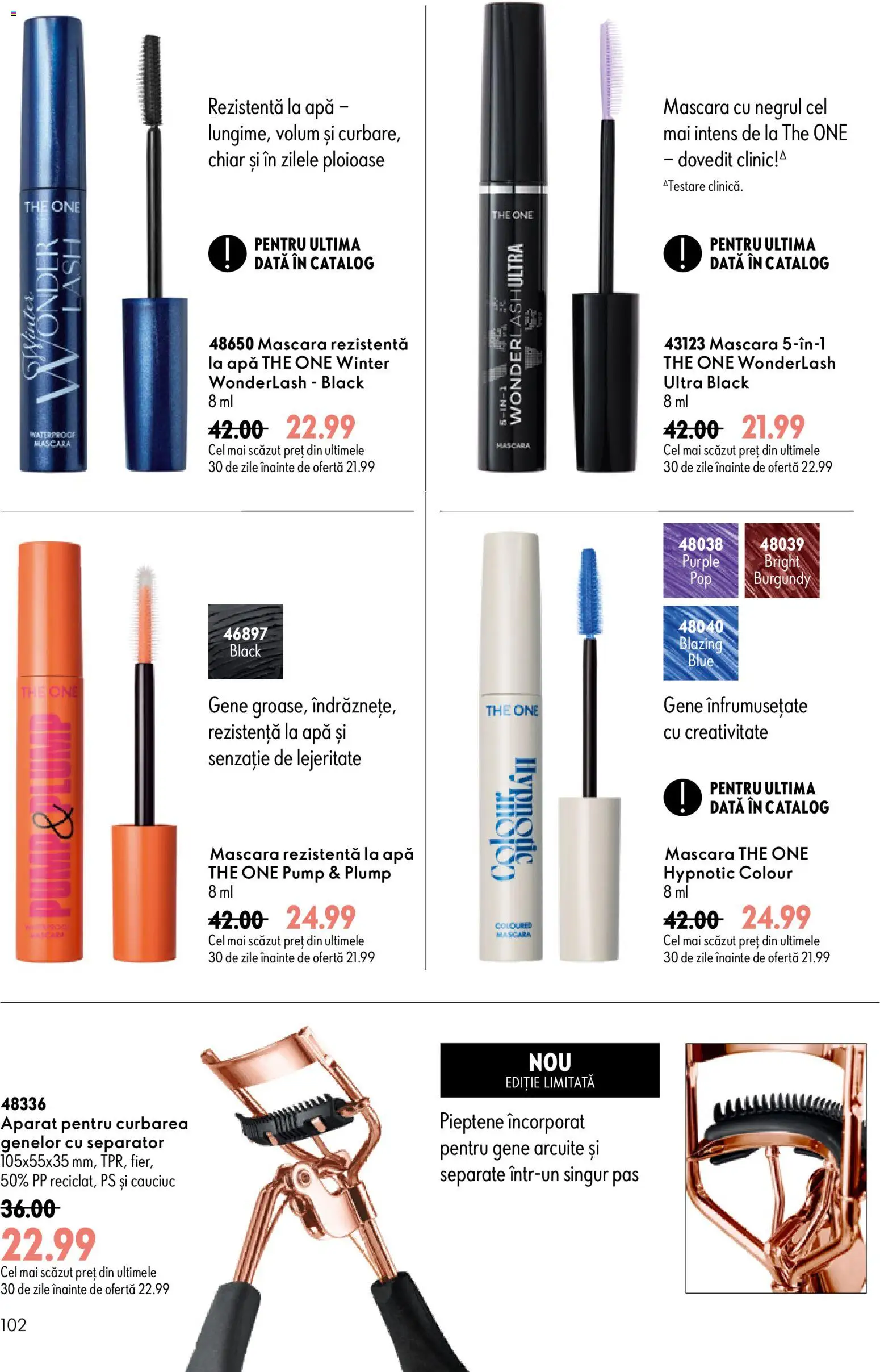 Catalog Oriflame 9 - 28 Septembrie 2026 | Pagina 102 | Produse: Pieptene, Mascara, Apă