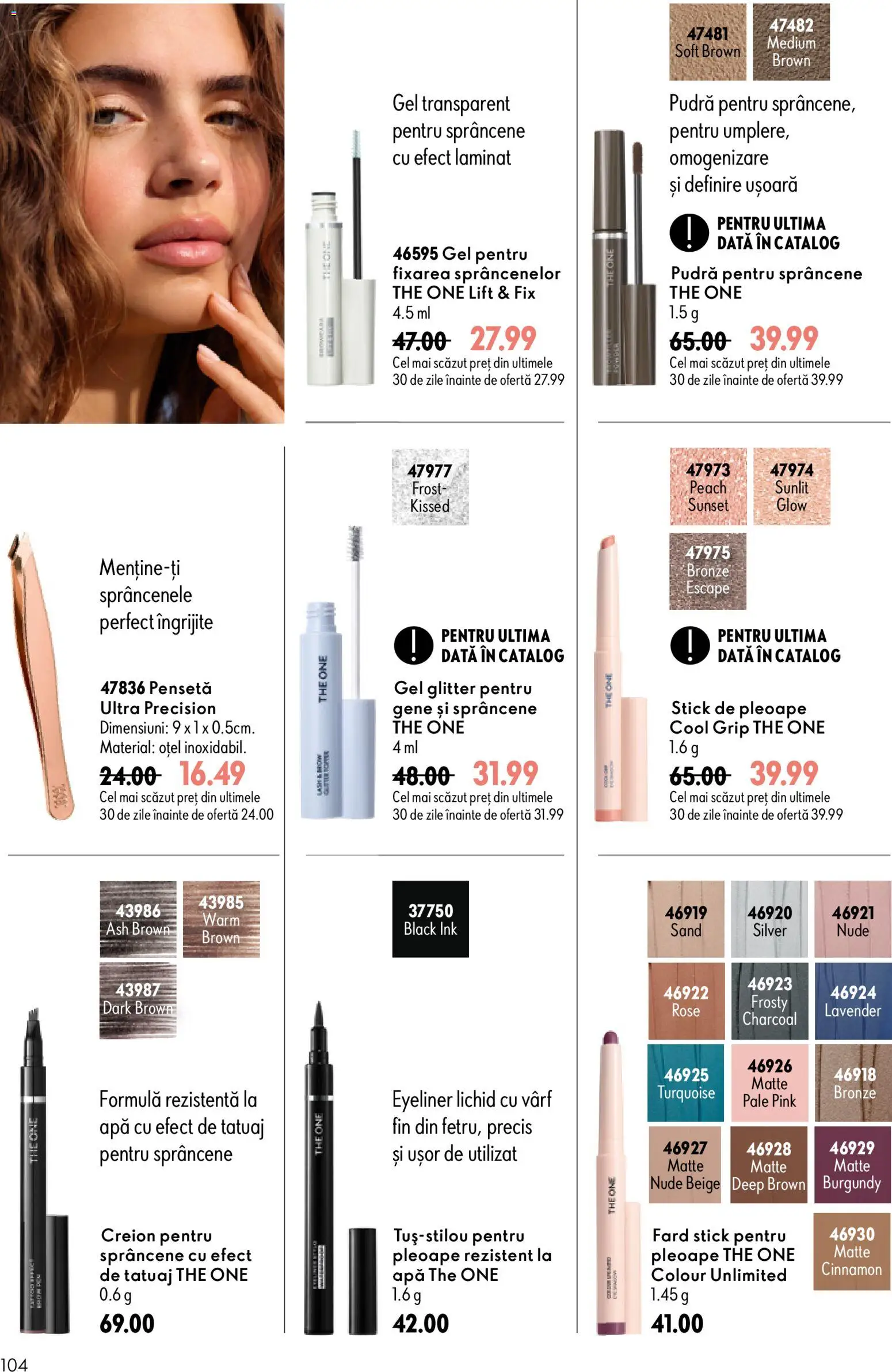 Catalog Oriflame 9 - 28 Septembrie 2026 | Pagina 104 | Produse: Pensetă, Pudră, Apă