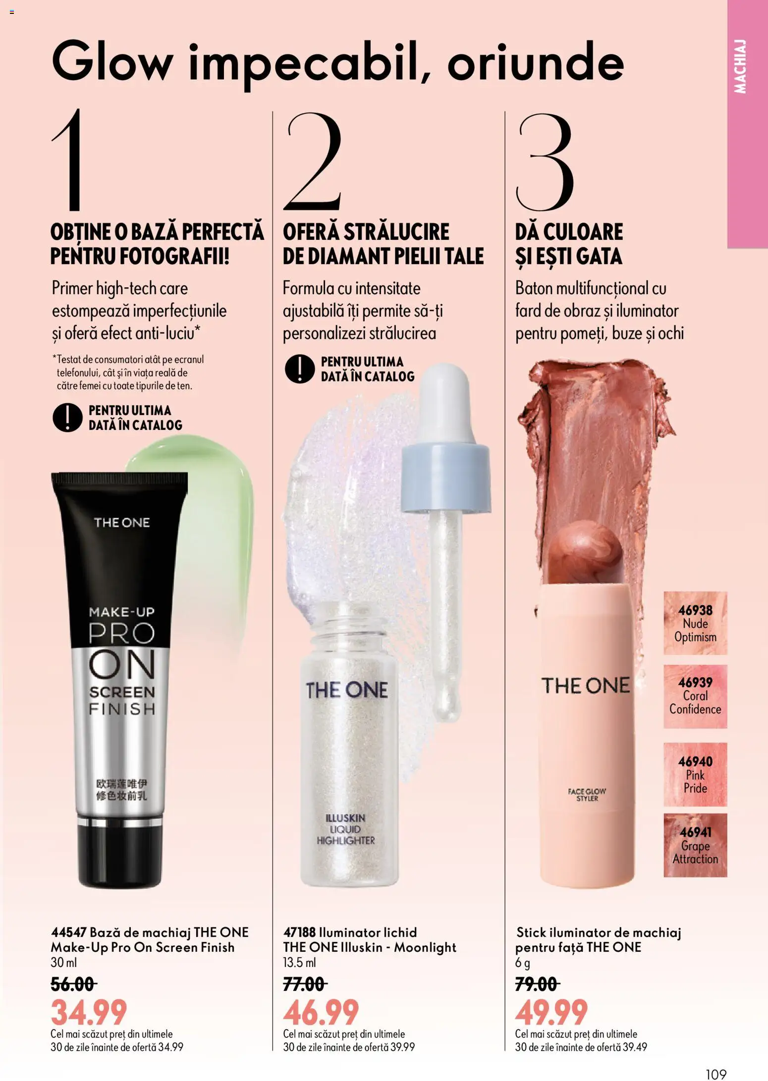 Catalog Oriflame 9 - 28 Septembrie 2026 | Pagina 109 | Produse: Bază de machiaj, Machiaj, Iluminator