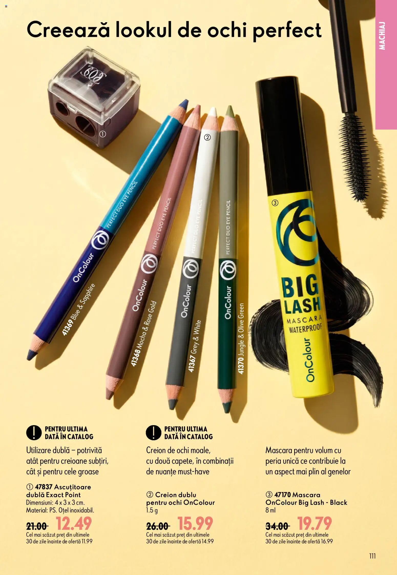 Catalog Oriflame 9 - 28 Septembrie 2026 | Pagina 111 | Produse: Ascuțitoare, Machiaj, Mascara, Creion de ochi