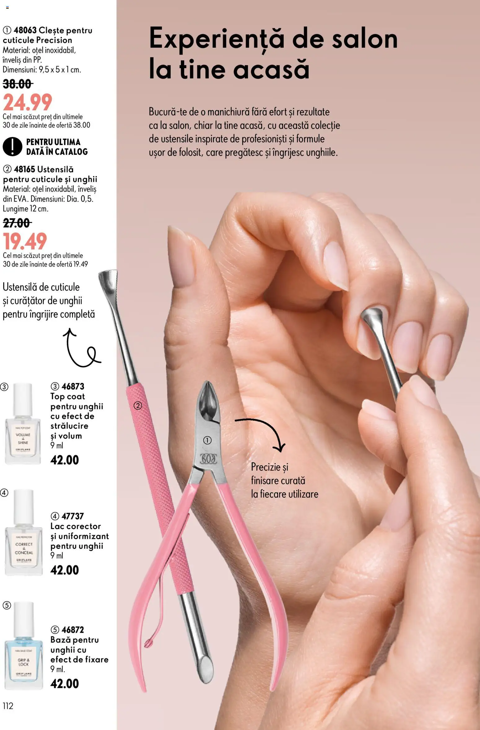 Catalog Oriflame 9 - 28 Septembrie 2026 | Pagina 112 | Produse: Top coat, Clește, Top
