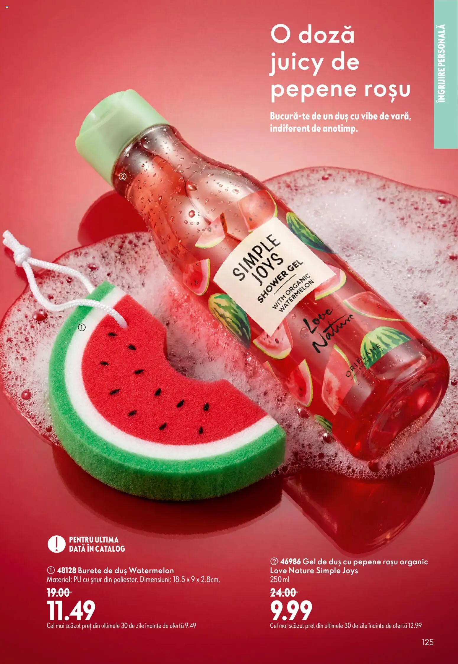 Catalog Oriflame 9 - 28 Septembrie 2026 | Pagina 125 | Produse: Duș, Burete, Gel de duș