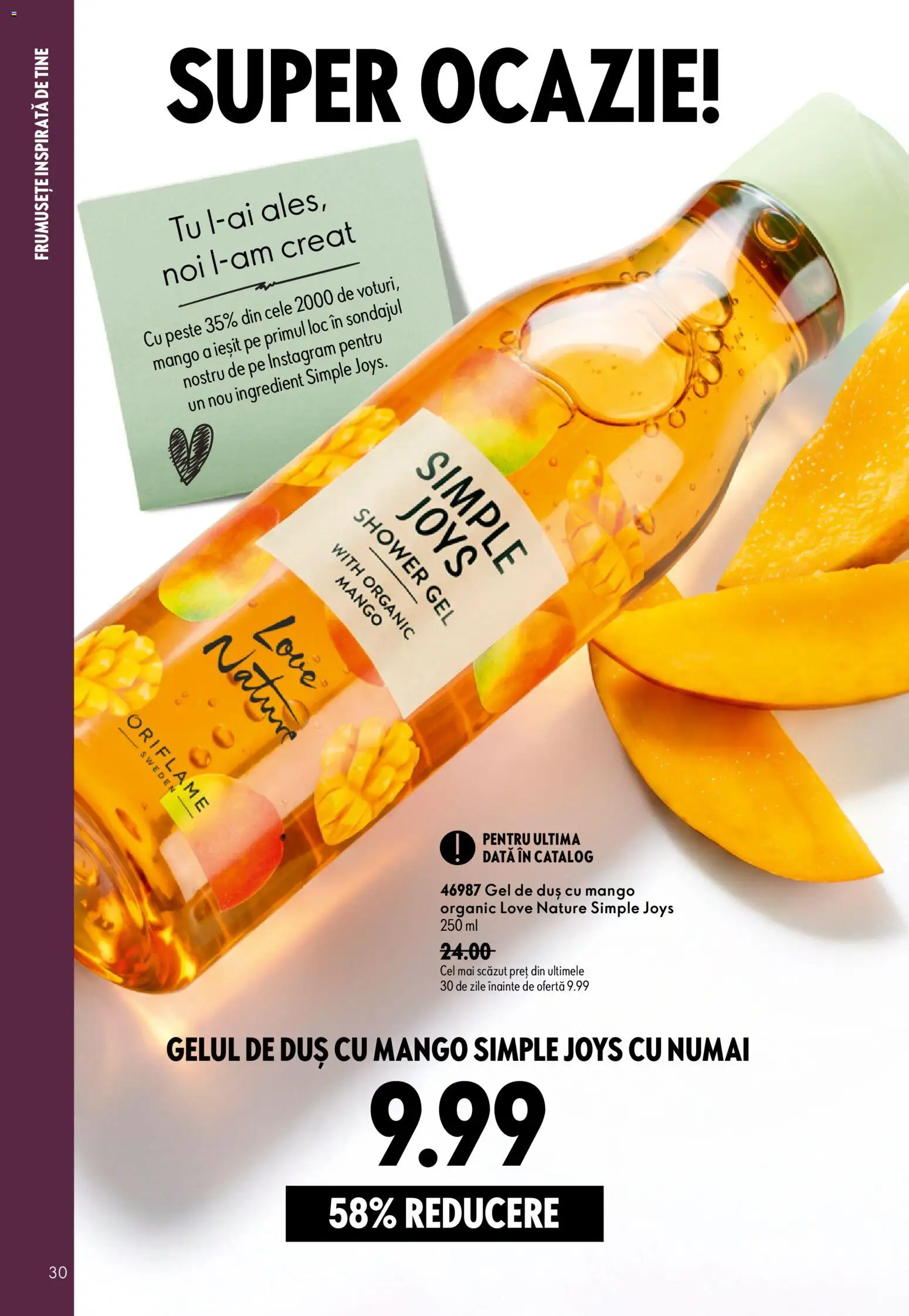Catalog Oriflame 9 - 28 Septembrie 2026 | Pagina 30 | Produse: Duș, Gel de duș, Pește, Mango
