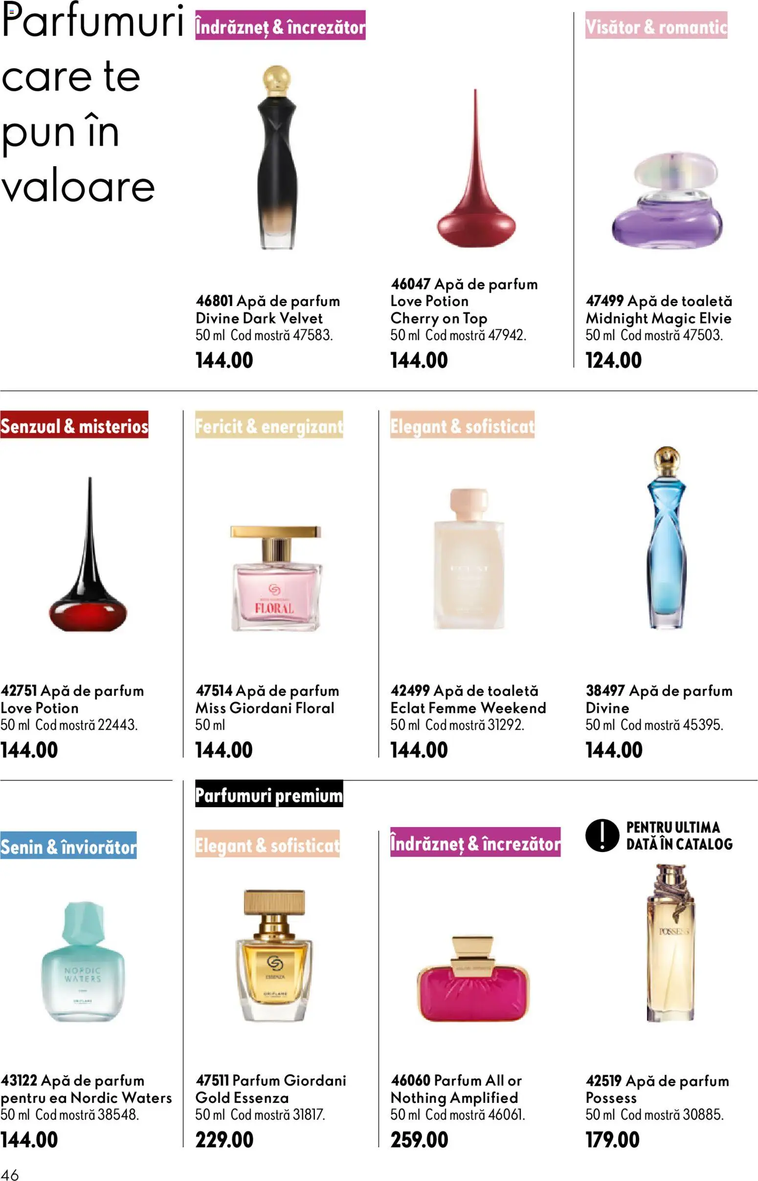 Catalog Oriflame 9 - 28 Septembrie 2026 | Pagina 46 | Produse: Top, Toaletă, Parfum, Apă de toaletă