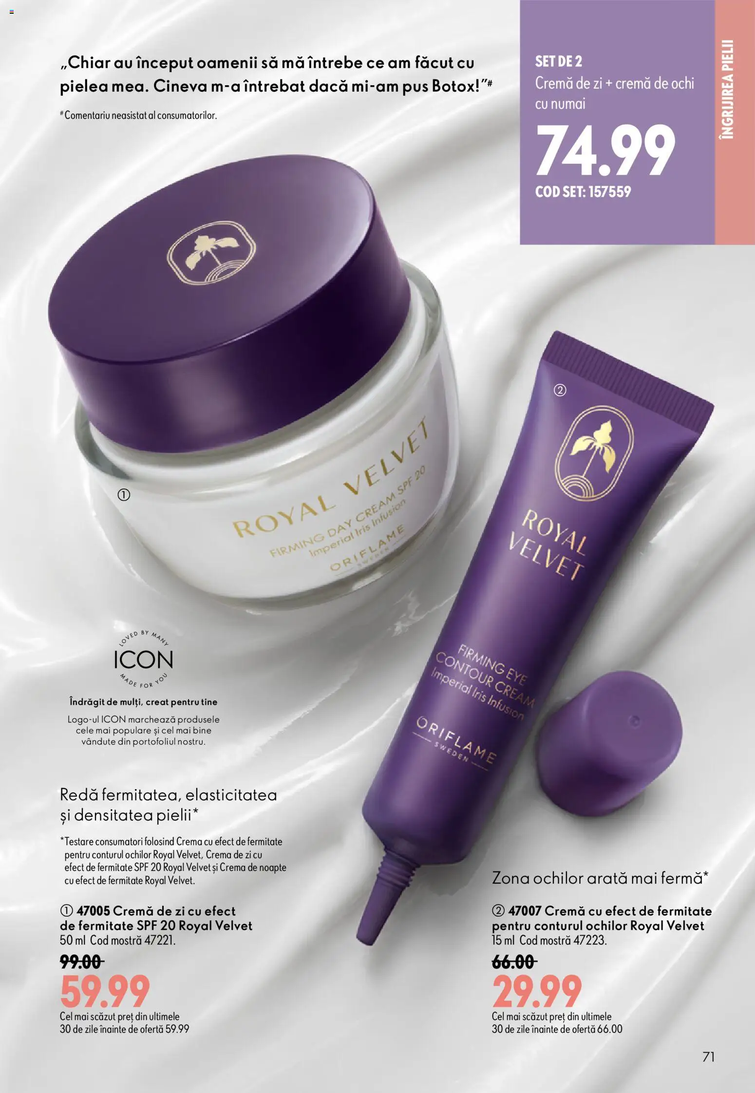 Catalog Oriflame 9 - 28 Septembrie 2026 | Pagina 71 | Produse: Cremă de zi, Cremă de noapte, Cremă
