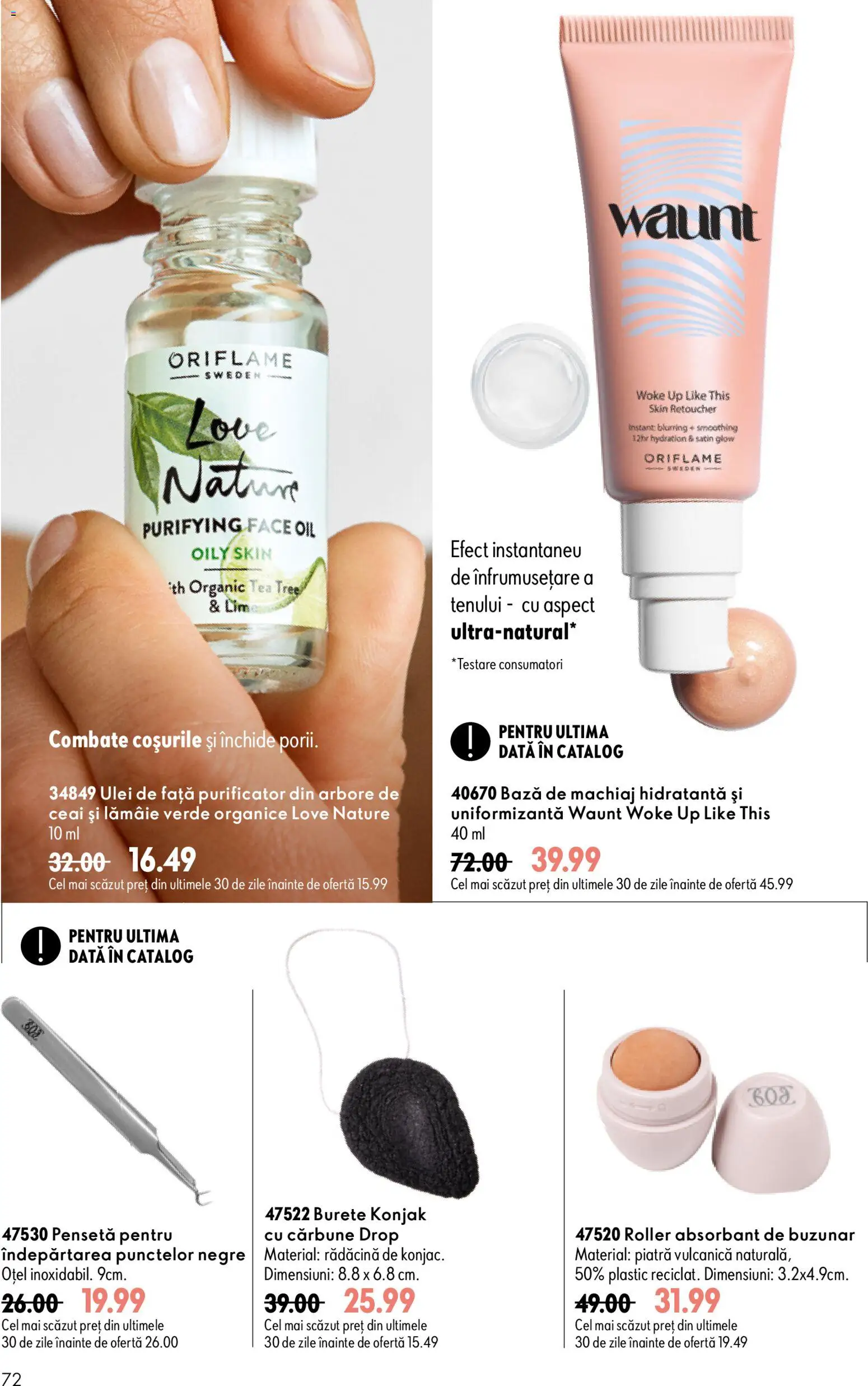 Catalog Oriflame 9 - 28 Septembrie 2026 | Pagina 72 | Produse: Bază de machiaj, Machiaj, Burete, Ulei