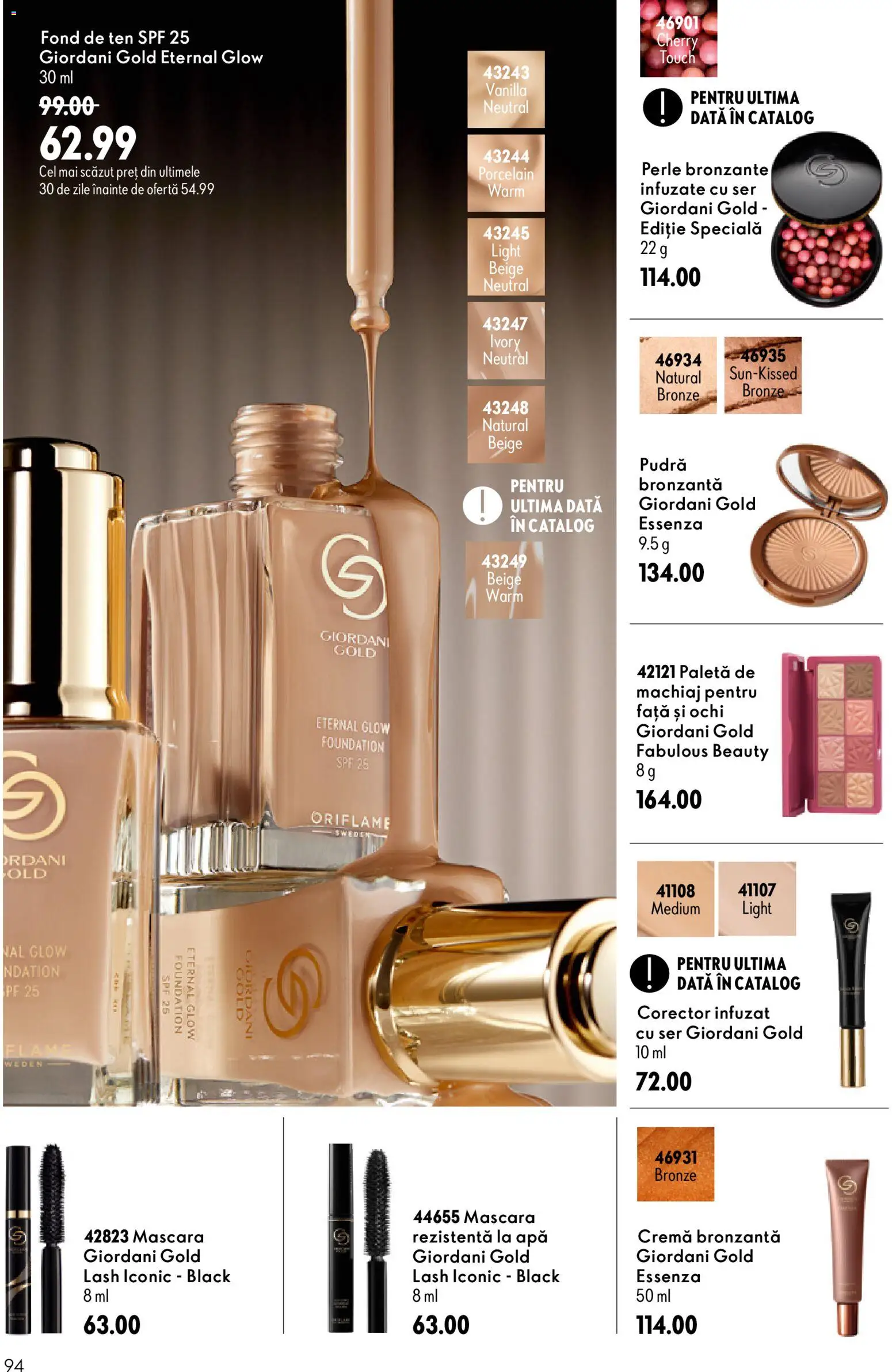 Catalog Oriflame 9 - 28 Septembrie 2026 | Pagina 94 | Produse: Akrilik boya, Machiaj, Pudră, Mascara