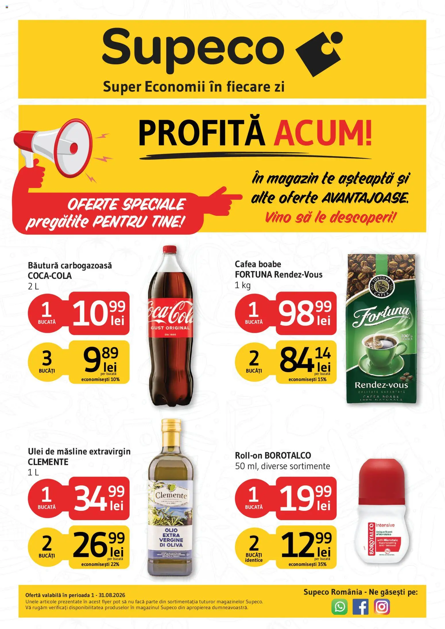 Catalog Supeco 1 - 30 August 2026 | Pagina 1 | Produse: Măsline, Ulei, Cafea